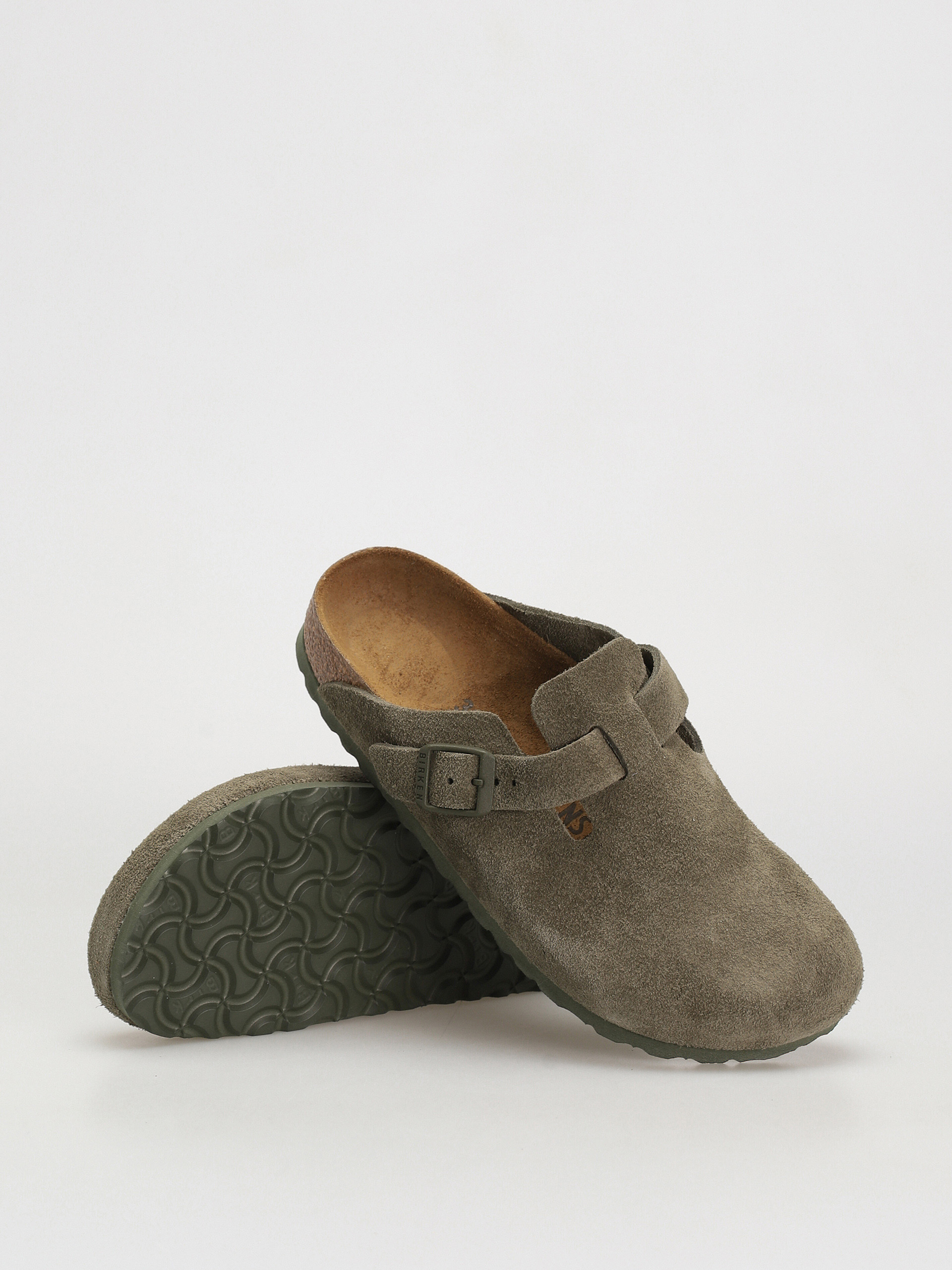 Birkenstock Boston Suede Narrow Pantoletten Wmn (modern suede thyme)