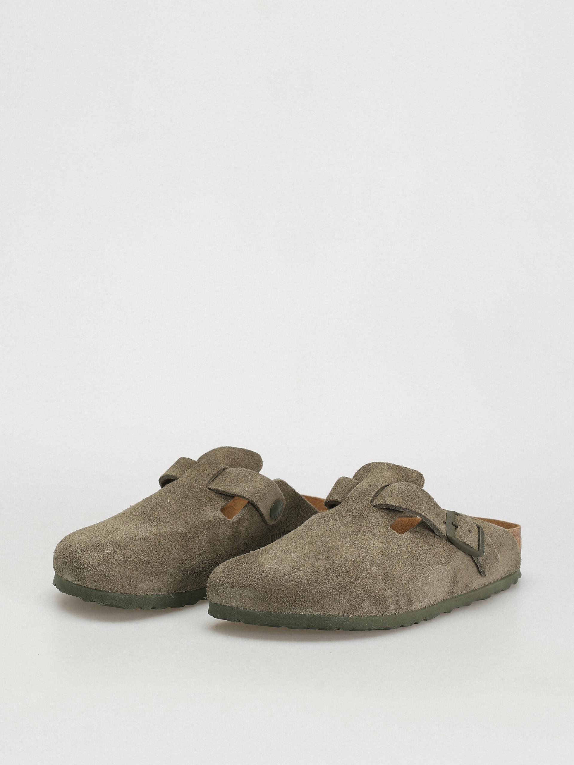 Birkenstock Boston Suede Narrow Pantoletten Wmn (modern suede thyme)
