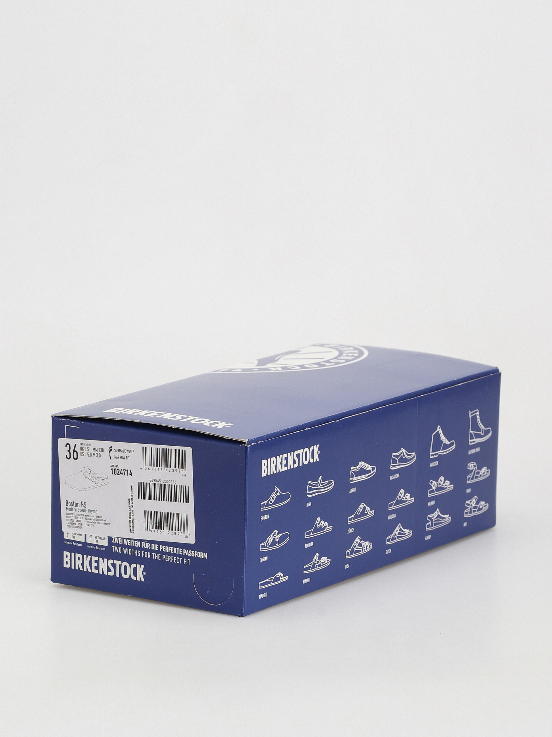 Birkenstock Boston Suede Narrow Pantoletten Wmn (modern suede thyme)