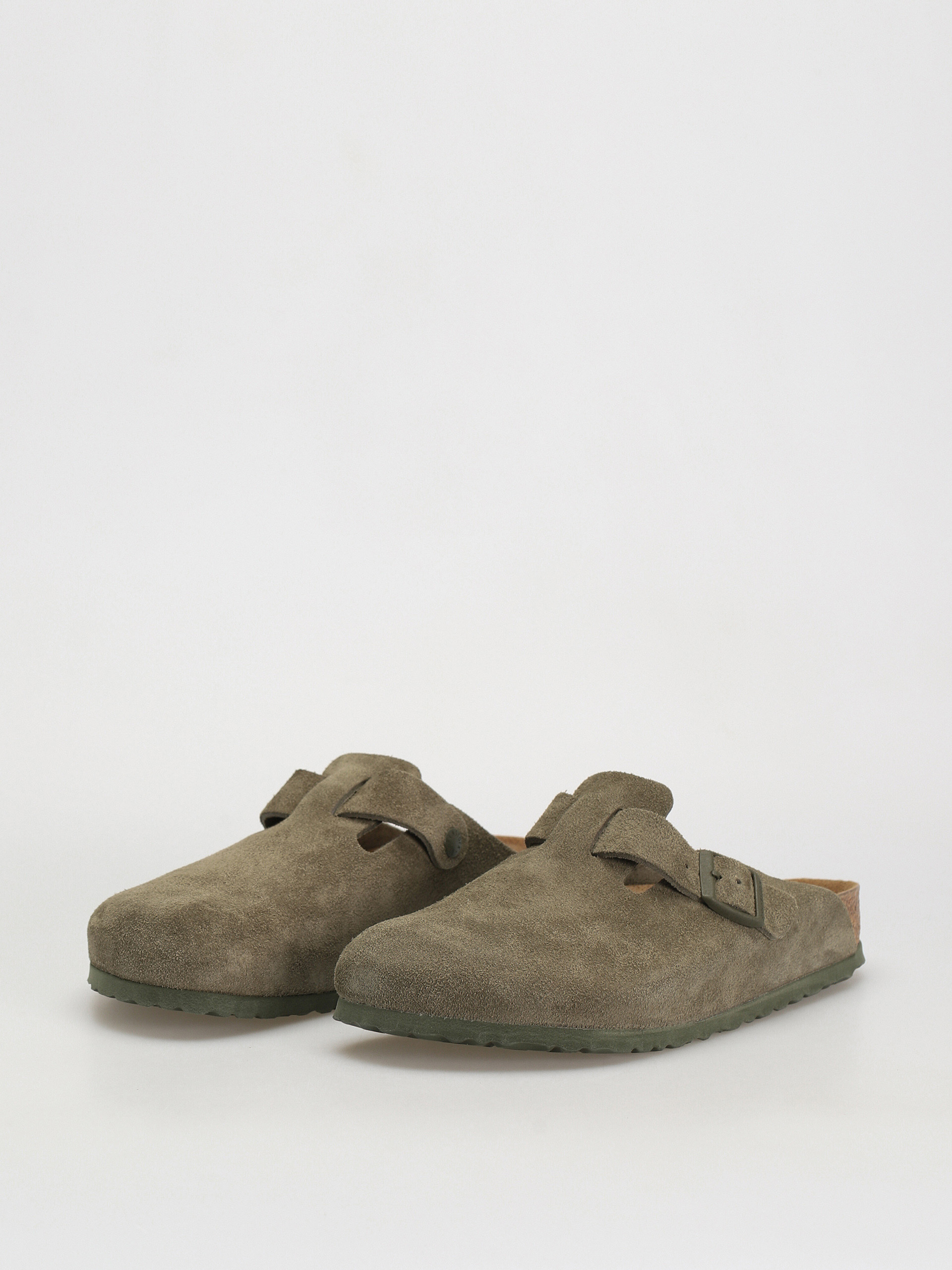 Birkenstock Boston Suede Regular Pantoletten (modern suede thyme)