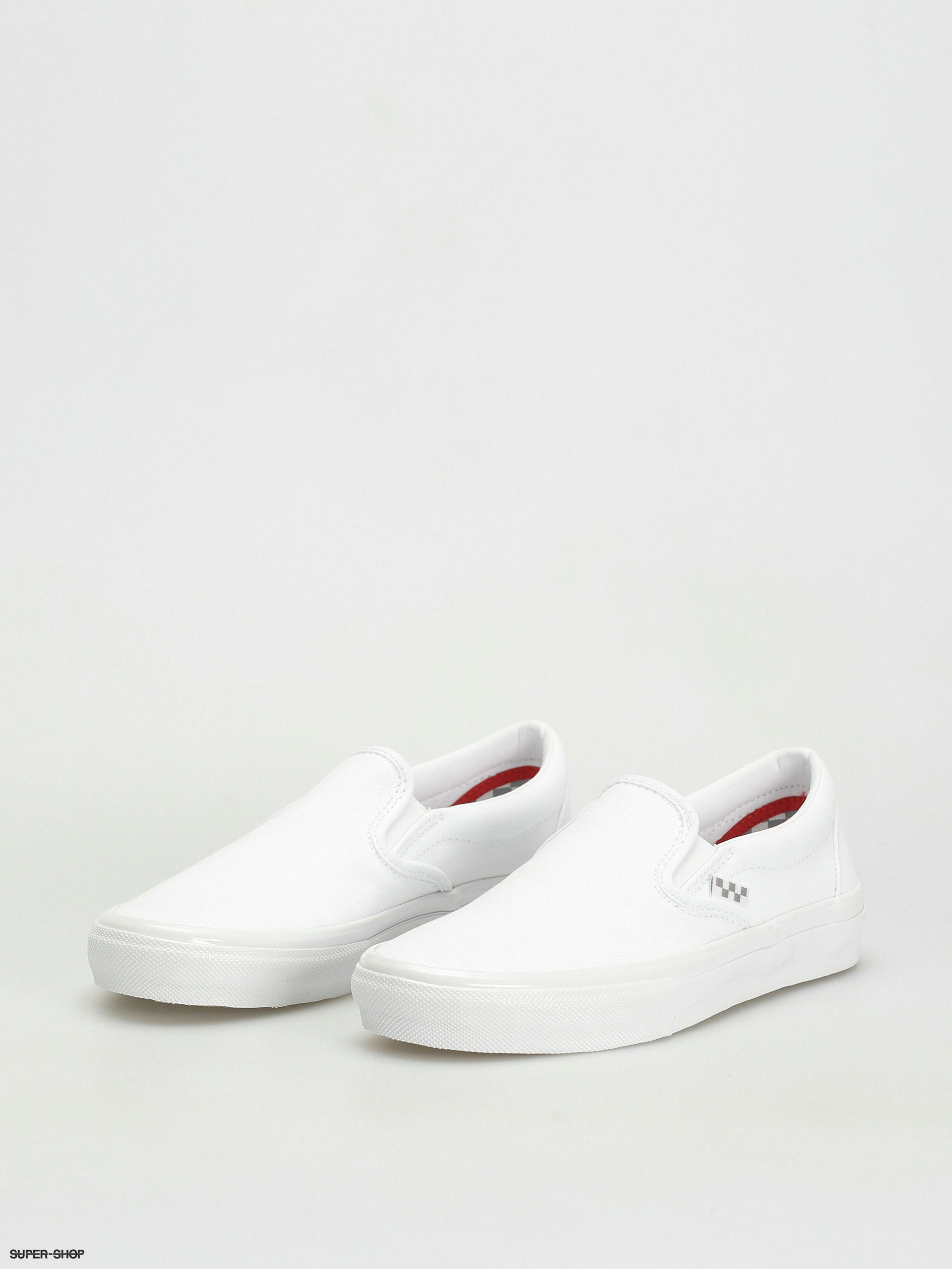 White slip on store skate shoes