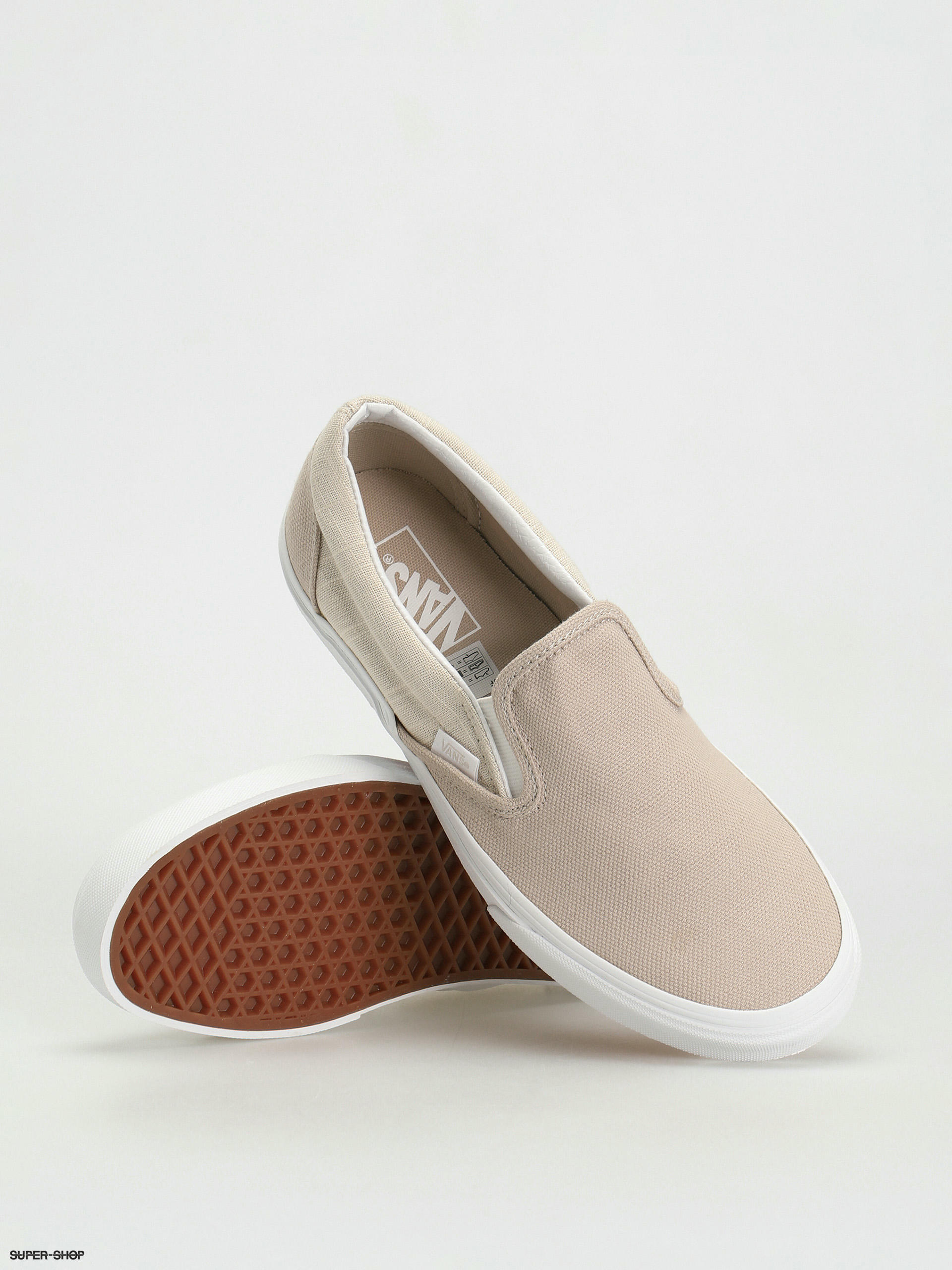 Vans linen 2024 slip ons