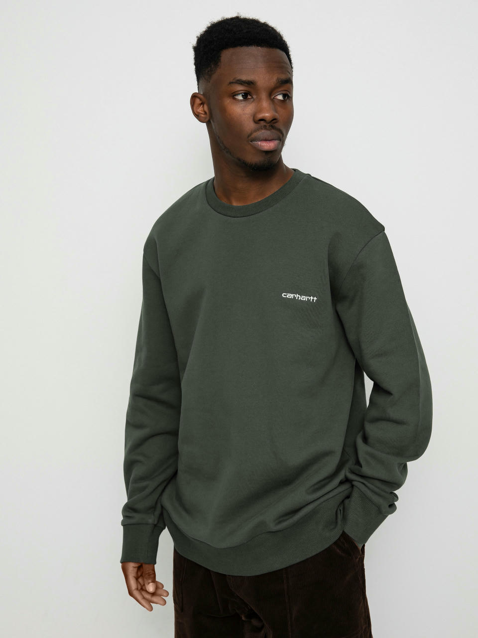 Carhartt WIP Script Embroidery Sweatshirt (boxwood/white)