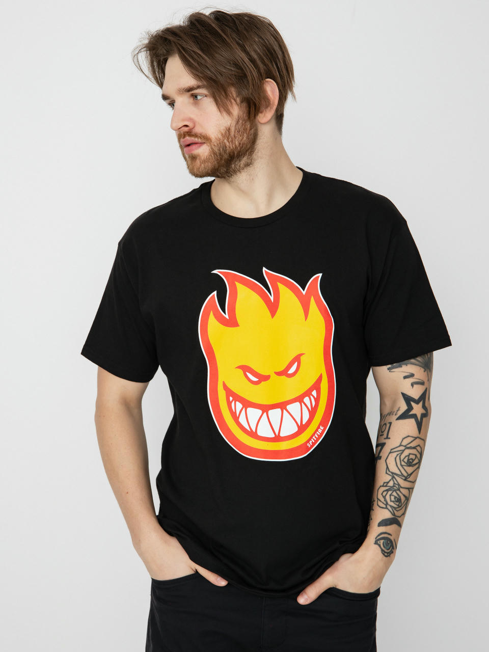 Spitfire Bghd Fl T-shirt (black/gold/red)