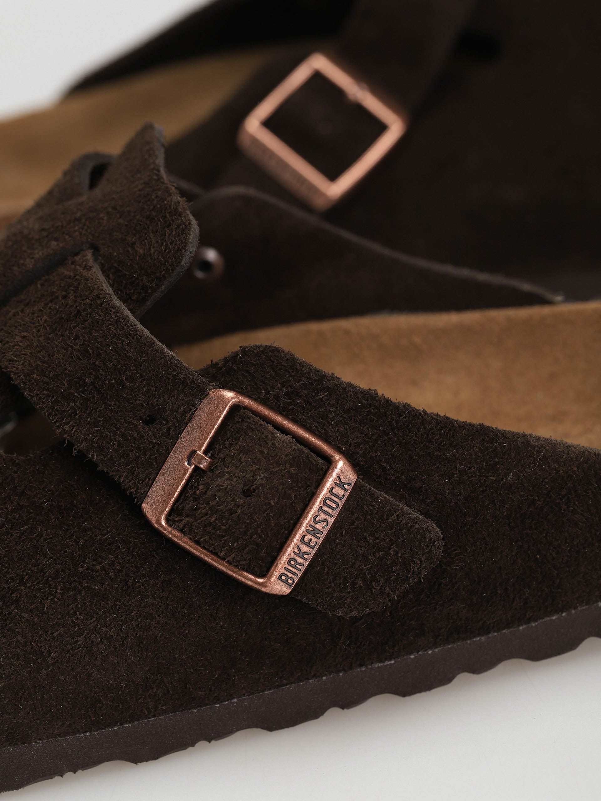 Birkenstock Boston Suede Regular Flip-flops (mocha)
