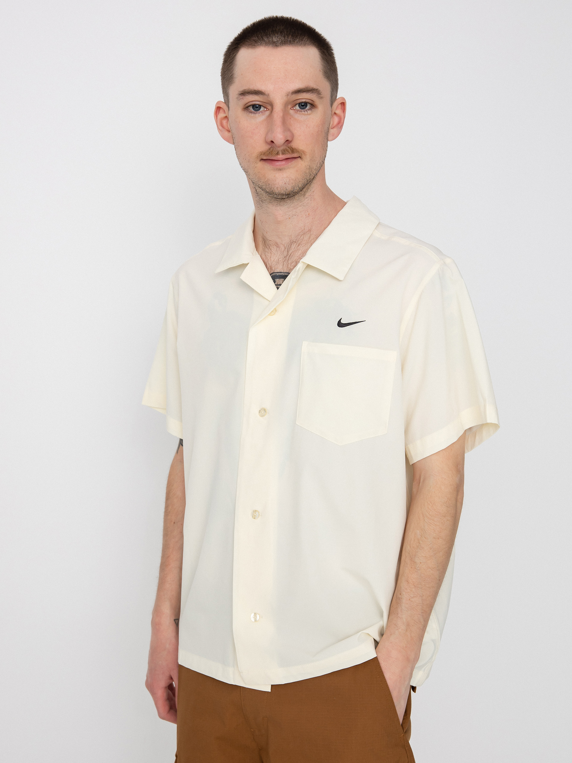 Nike SB Bowling Button Up Shirt (coconut milk/black)