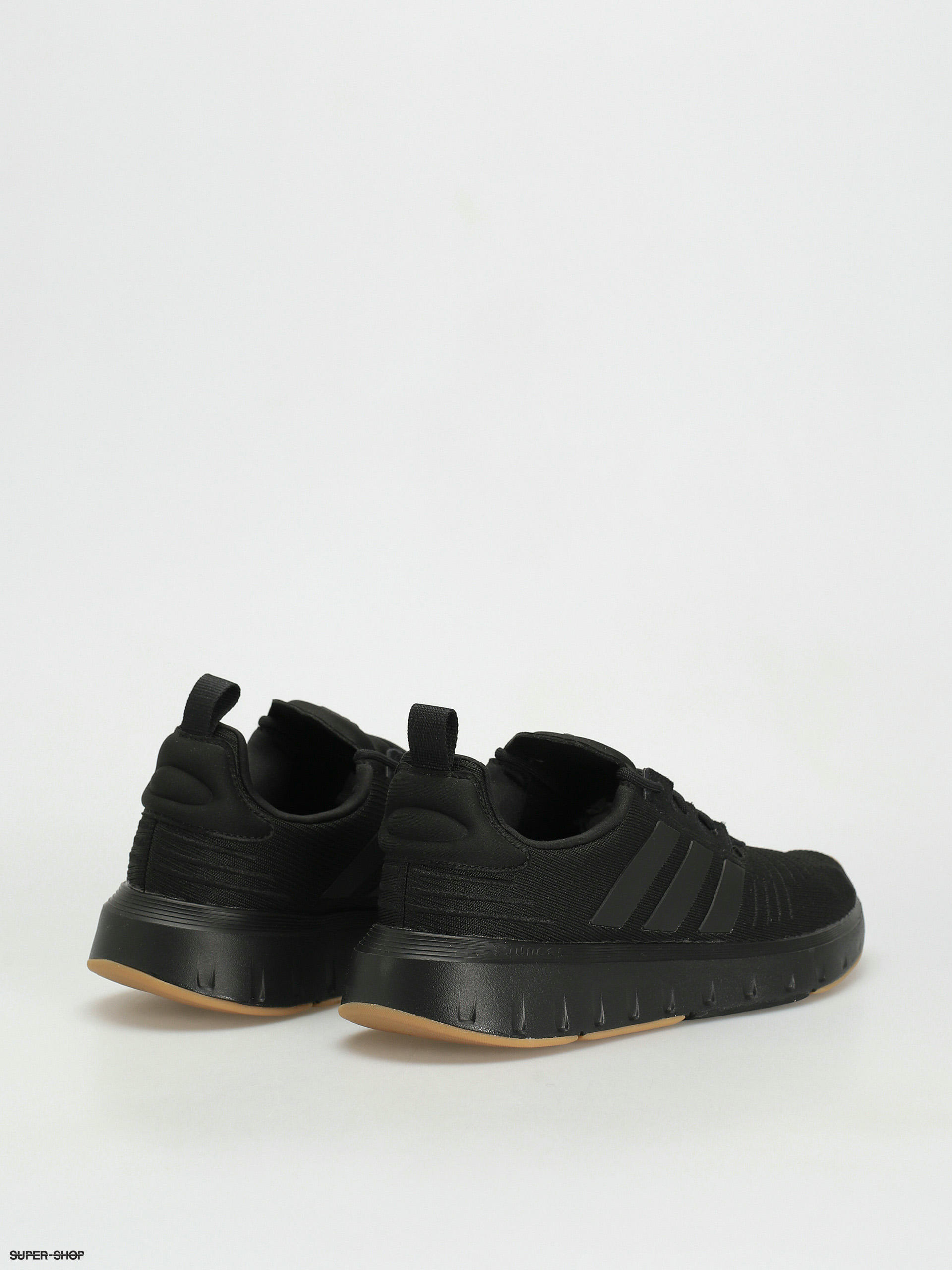 Adidas black clearance leather running shoes