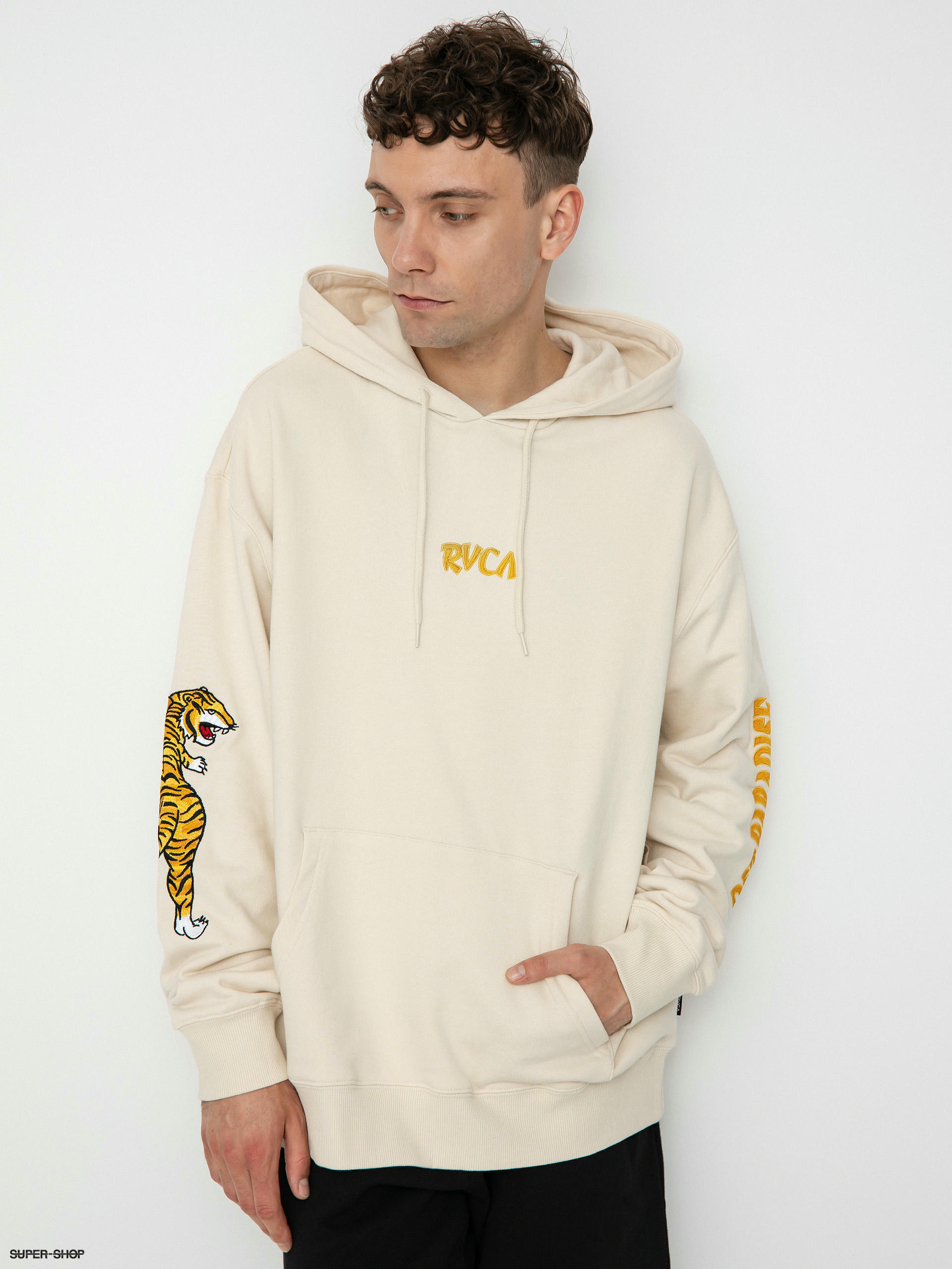 Rvca tan hoodie sale