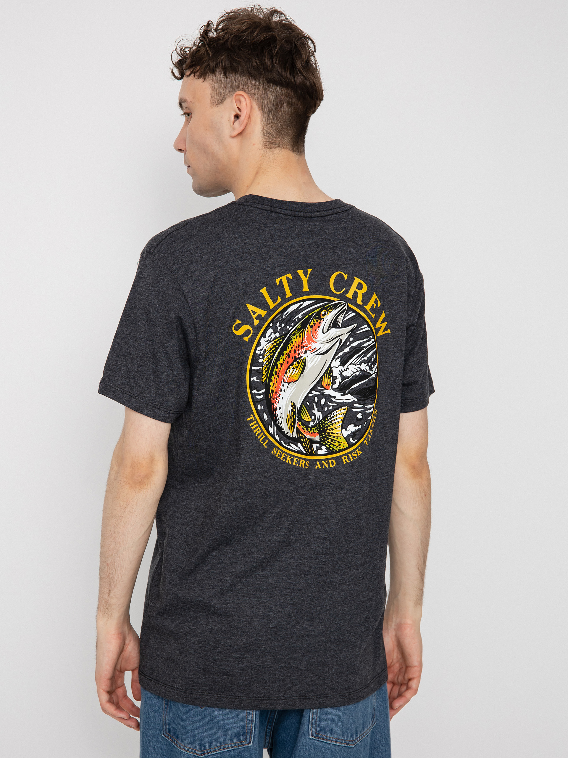 Salty Crew Rainbow T-shirt (charcoal heather)