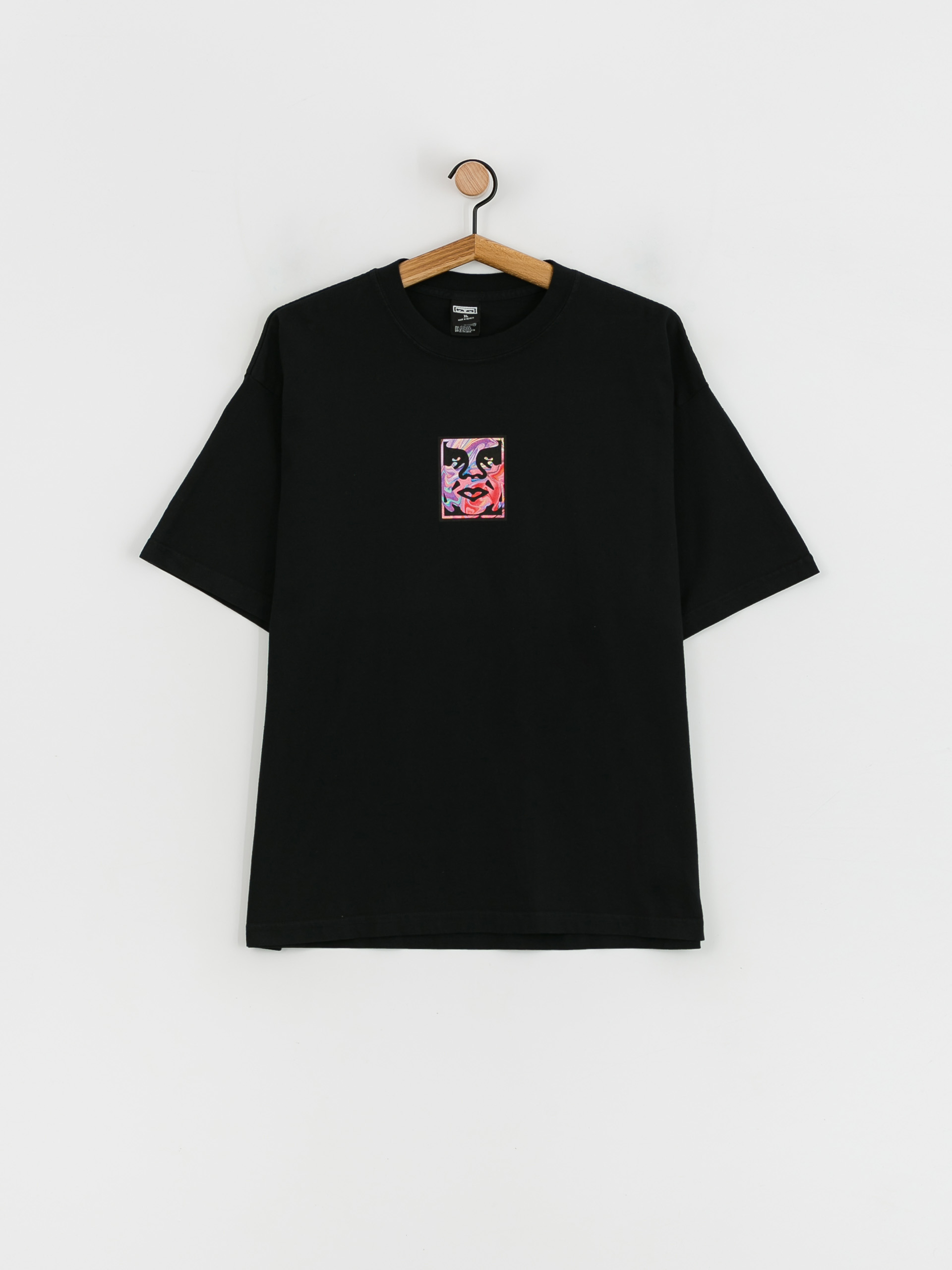【OBEY】 OBEY RAINBOW ICON : BLACK OBEY Rainbow Icon T-shirt - black (off black)