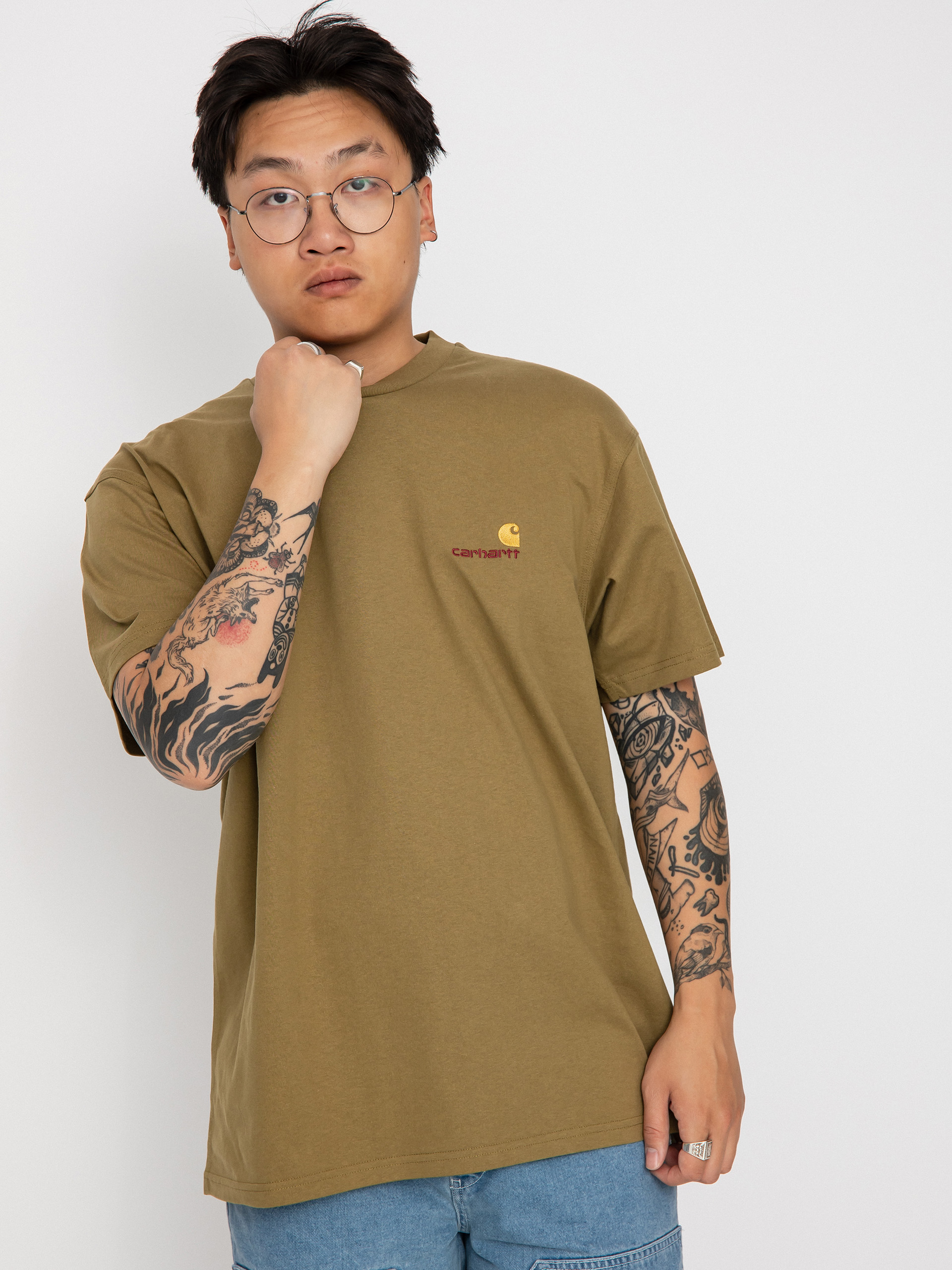 Carhartt WIP American Script T-shirt (larch)