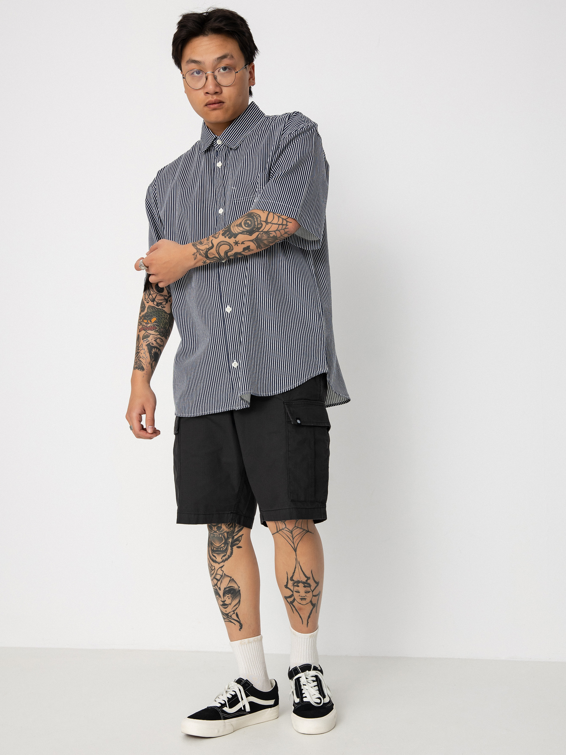 Carhartt WIP Terrell Shirt (terrell stripe dark navy/wax)