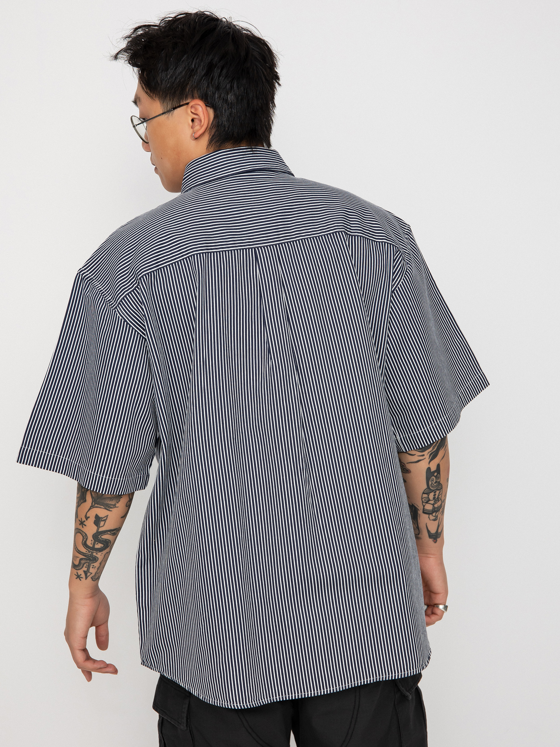 Carhartt WIP Terrell Shirt (terrell stripe dark navy/wax)