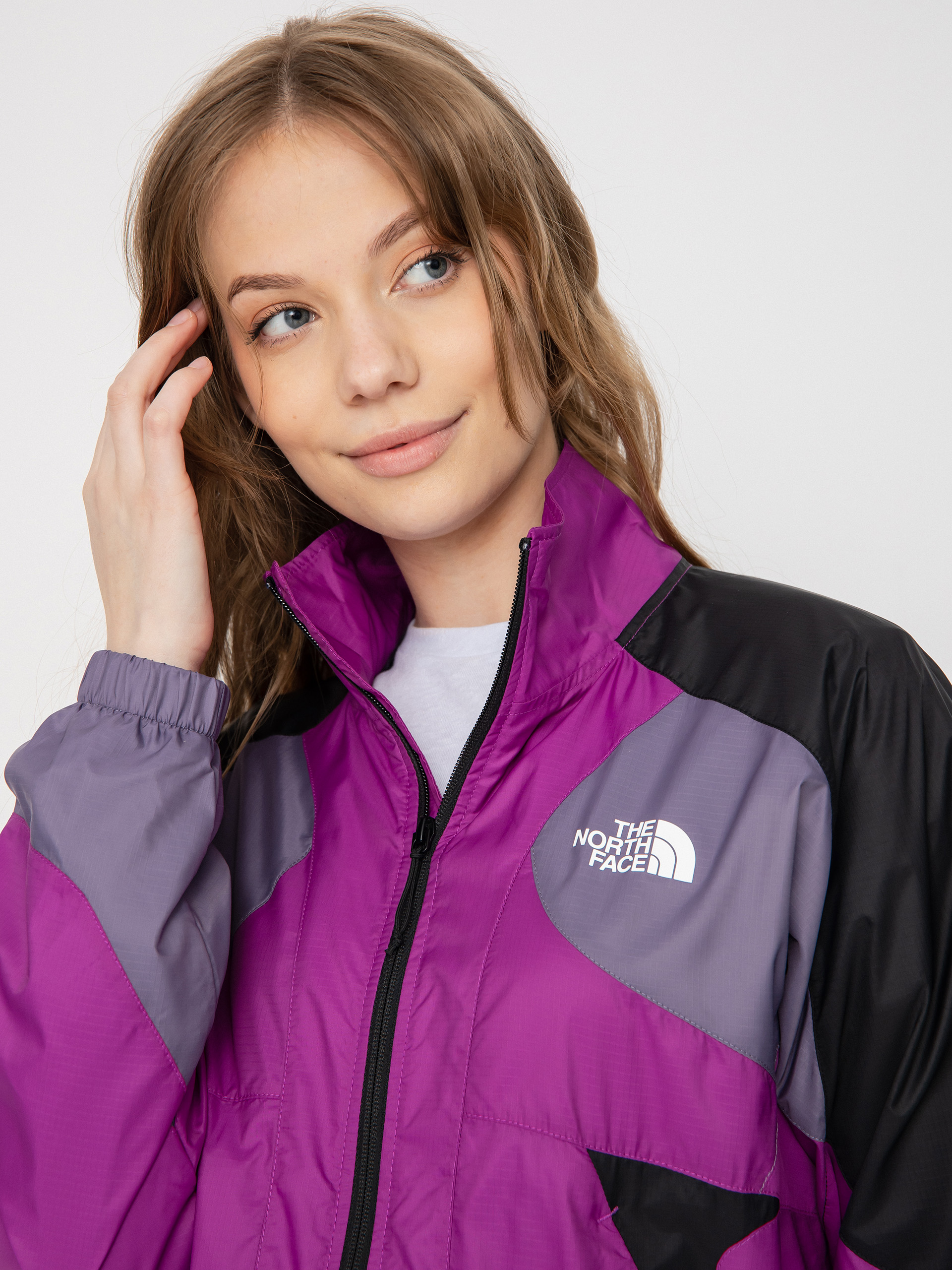 Purple the north face jacket discount
