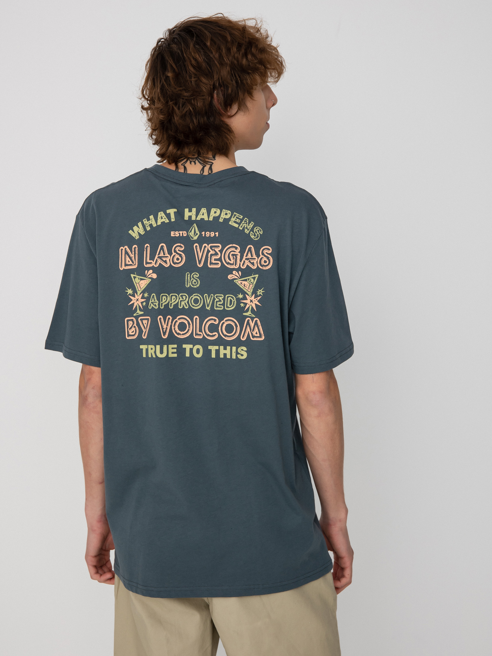 Volcom Vegas Happening Name Drop T-Shirt (dark slate)