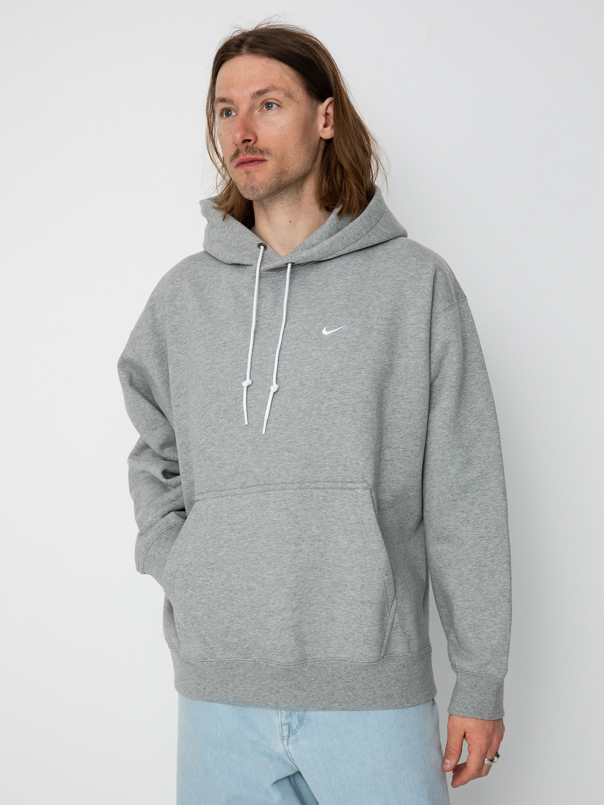 Nike SB Solo Swoosh HD Hoodie (dk grey heather/white)