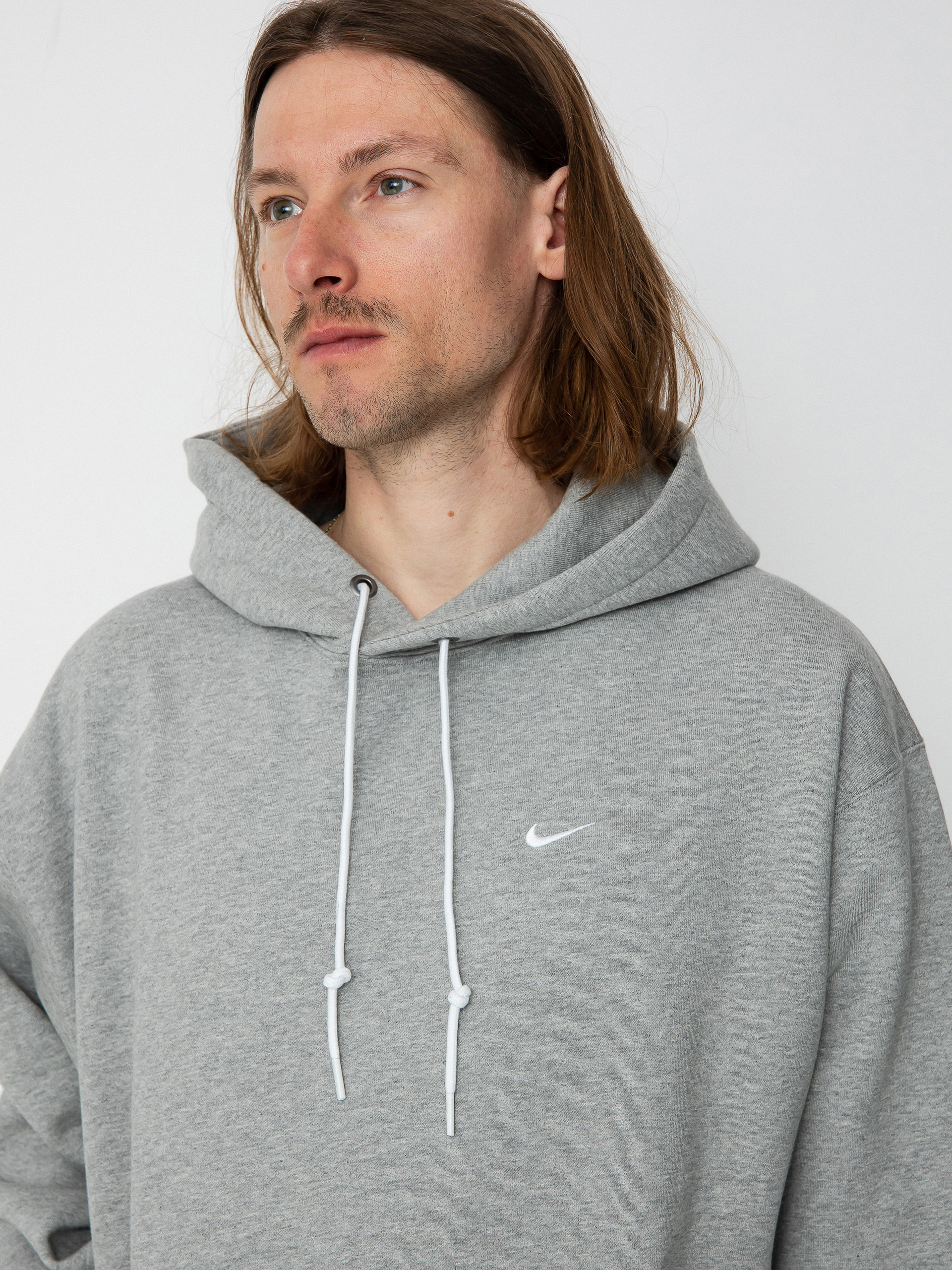 Nike SB Solo Swoosh HD Hoodie (dk grey heather/white)