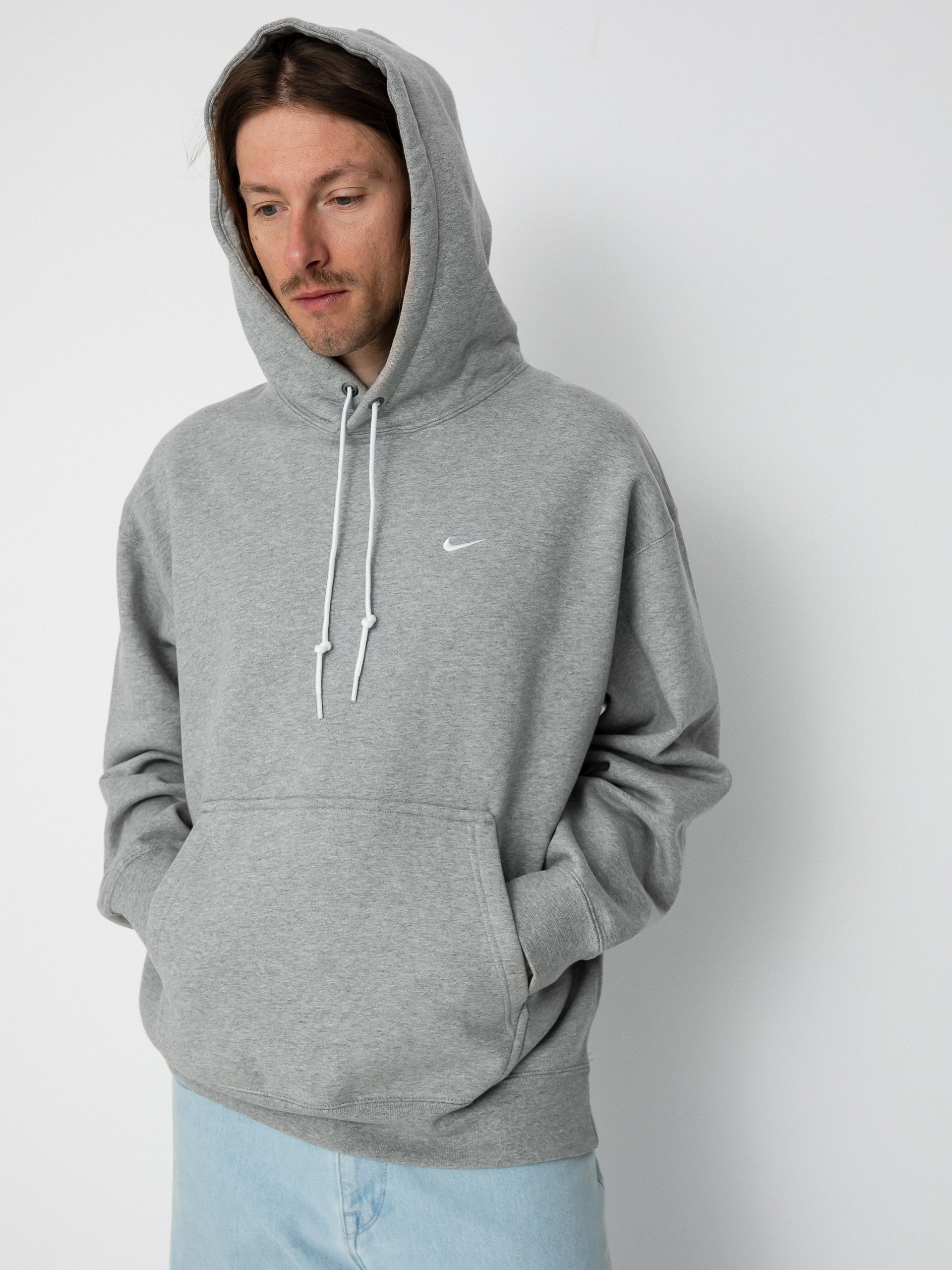 Nike SB Solo Swoosh HD Hoodie (dk grey heather/white)