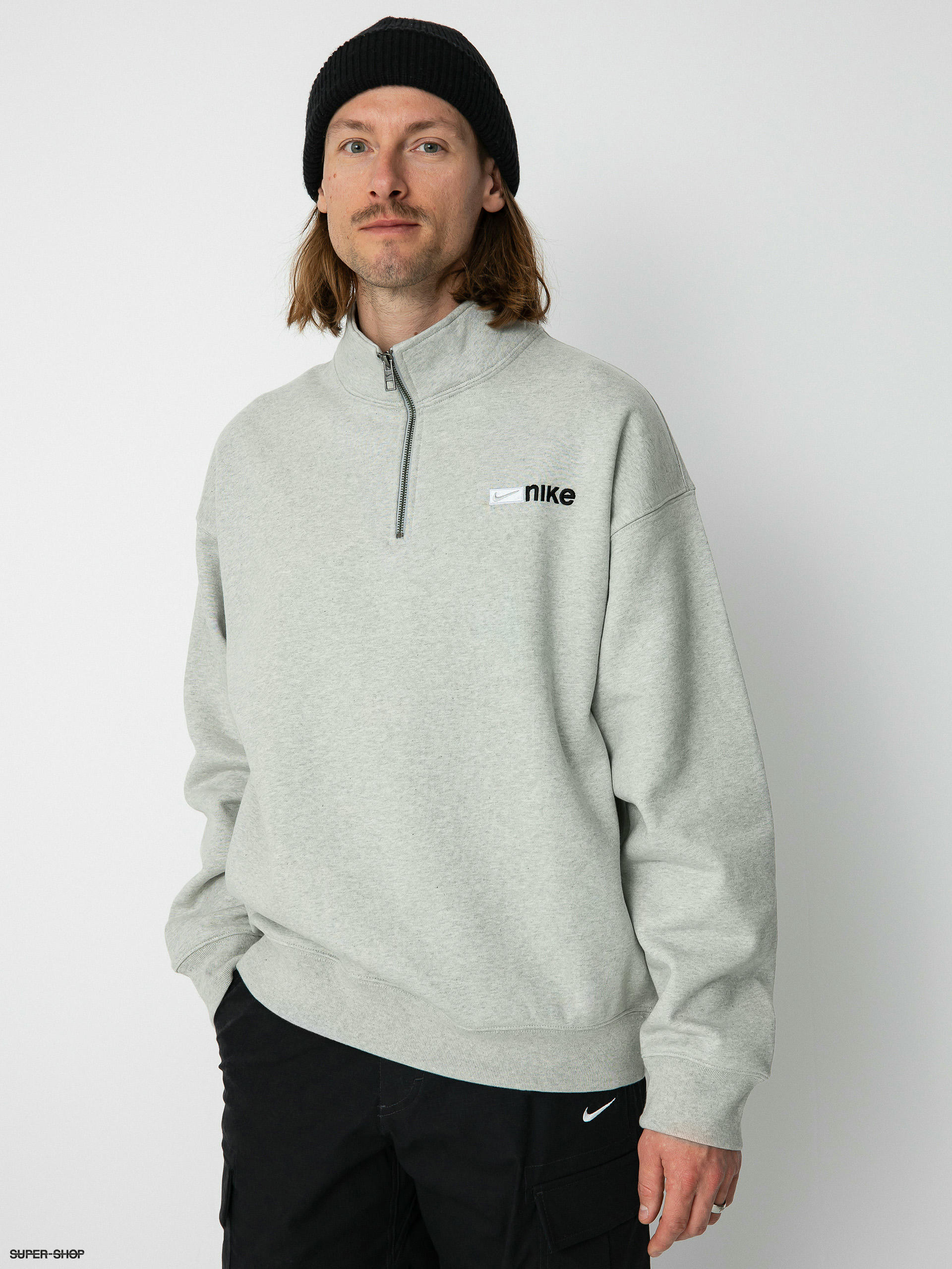 Nike SB Half Zip Y2K Logo Sweatshirt (grey heather)