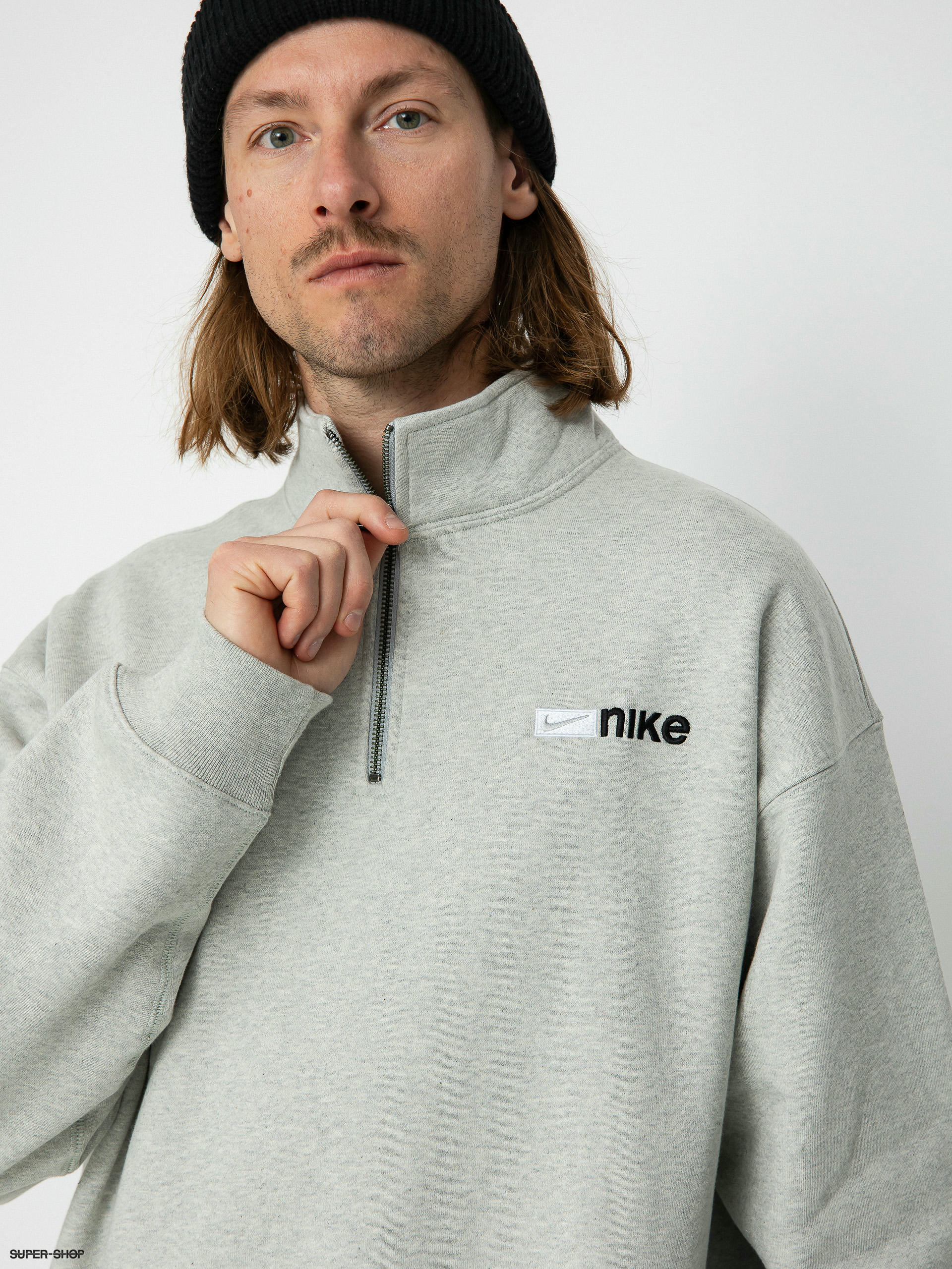 Nike SB Half Zip Y2K Logo Sweatshirt (grey heather)