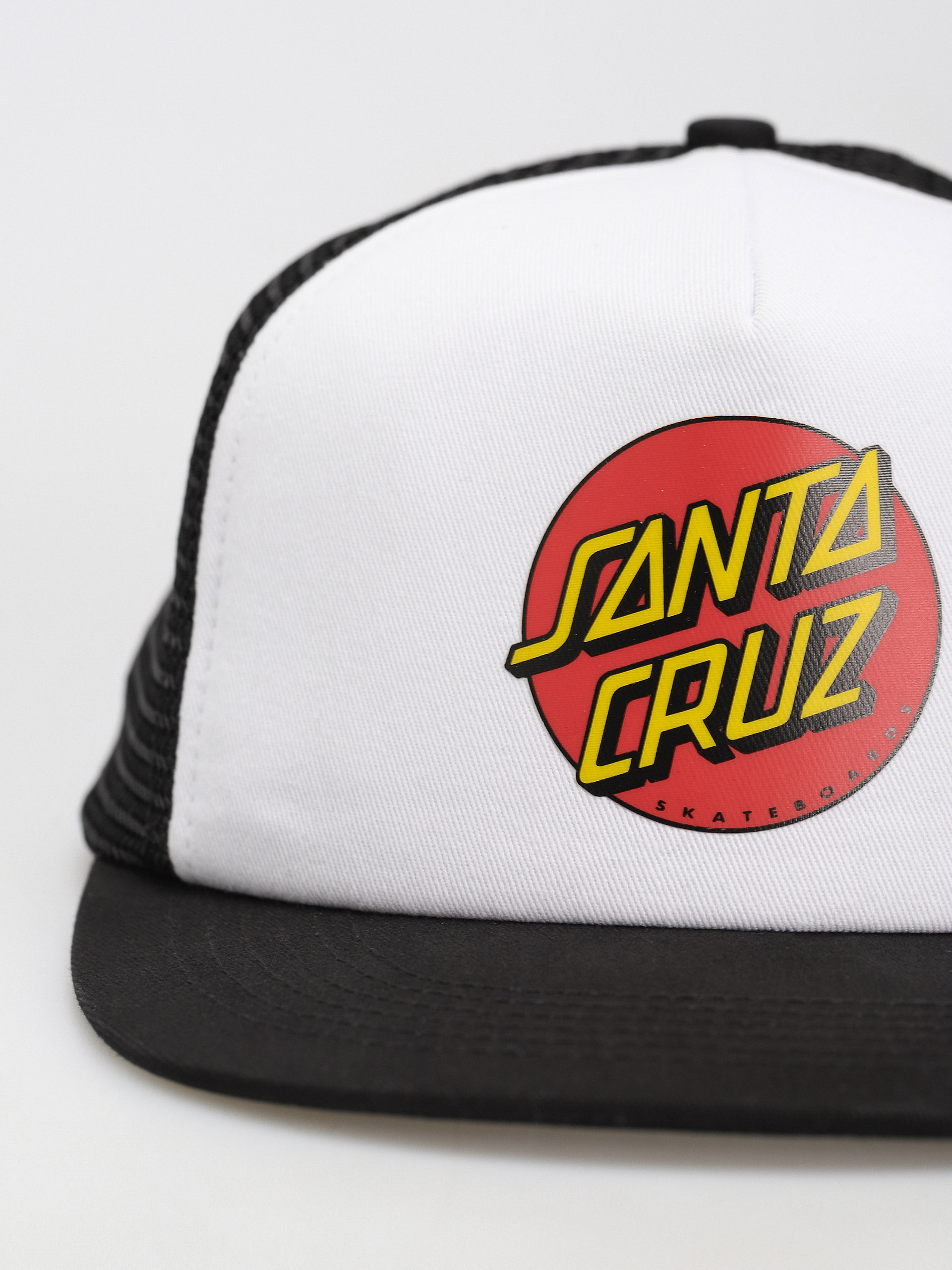 Santa Cruz Classic Dot Mesh Cap - white, black (white/black)