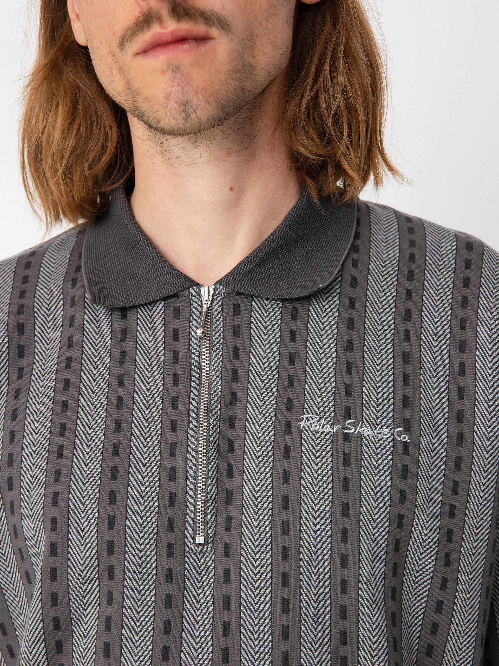 Polar Skate Road Zip Poloshirt (graphite)