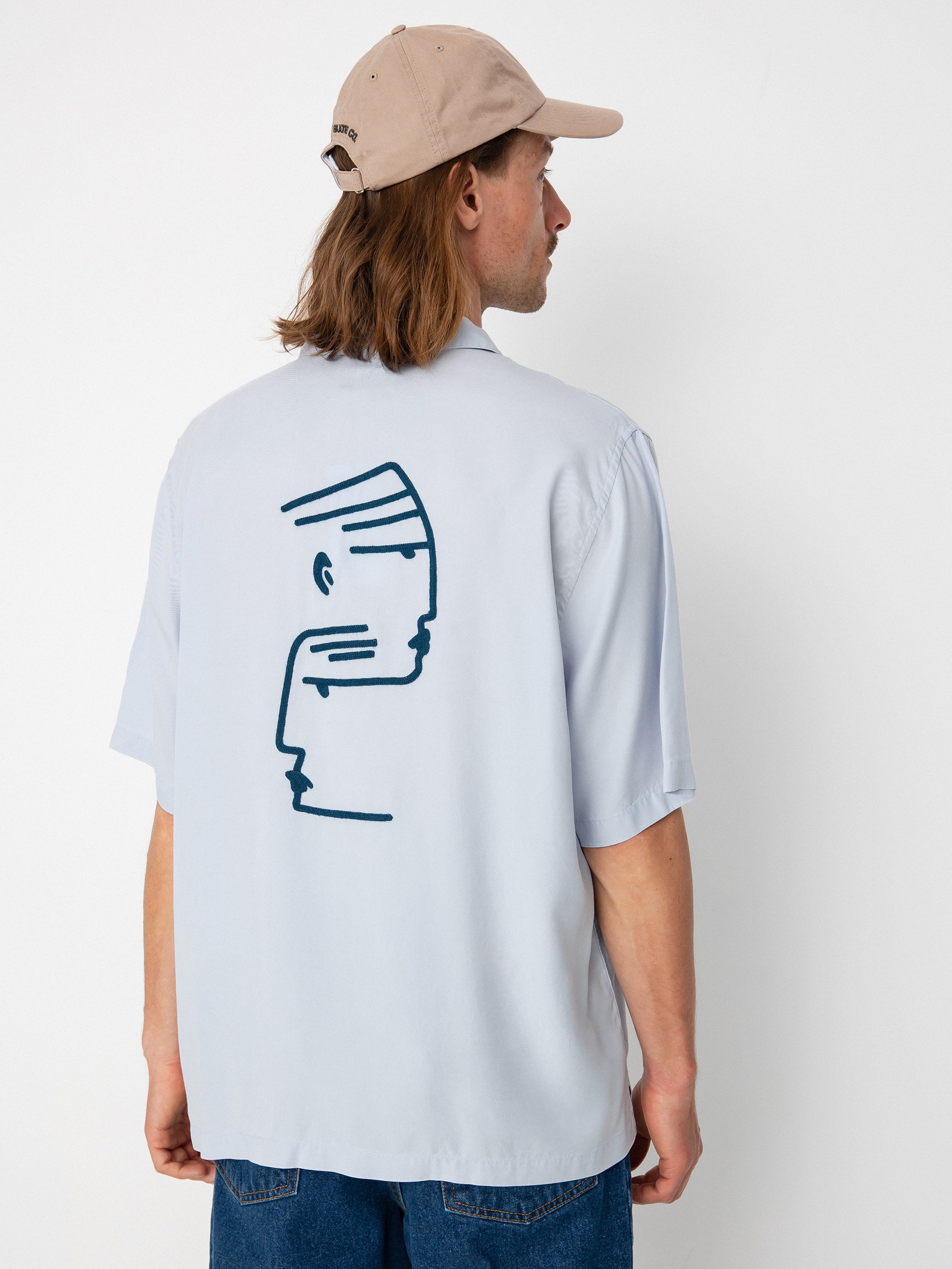 Polar Skate Dual Personality Bowling Shirt (light blue/navy)