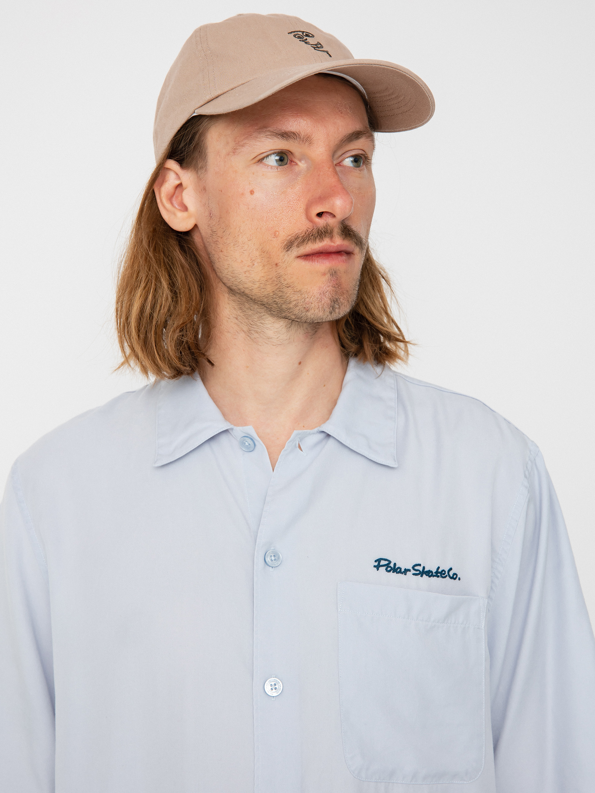 Polar Skate Dual Personality Bowling Shirt (light blue/navy)