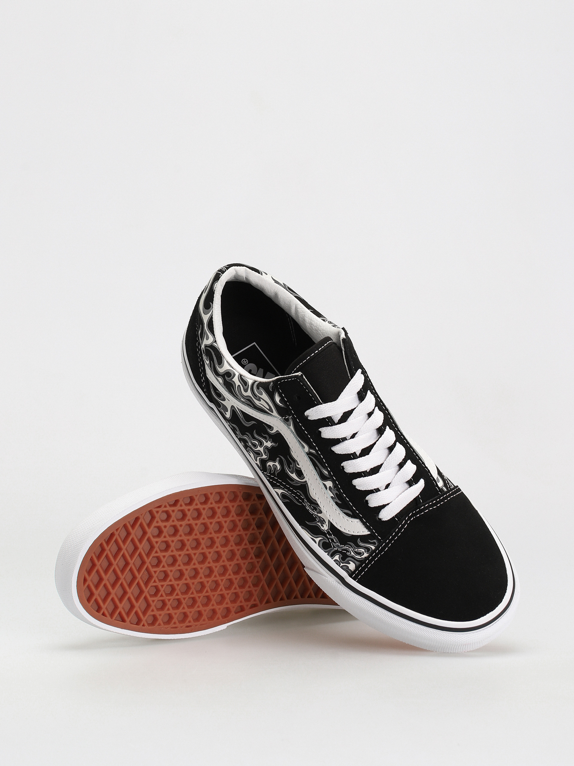 Vans Old Skool Shoes (flames black/true white)