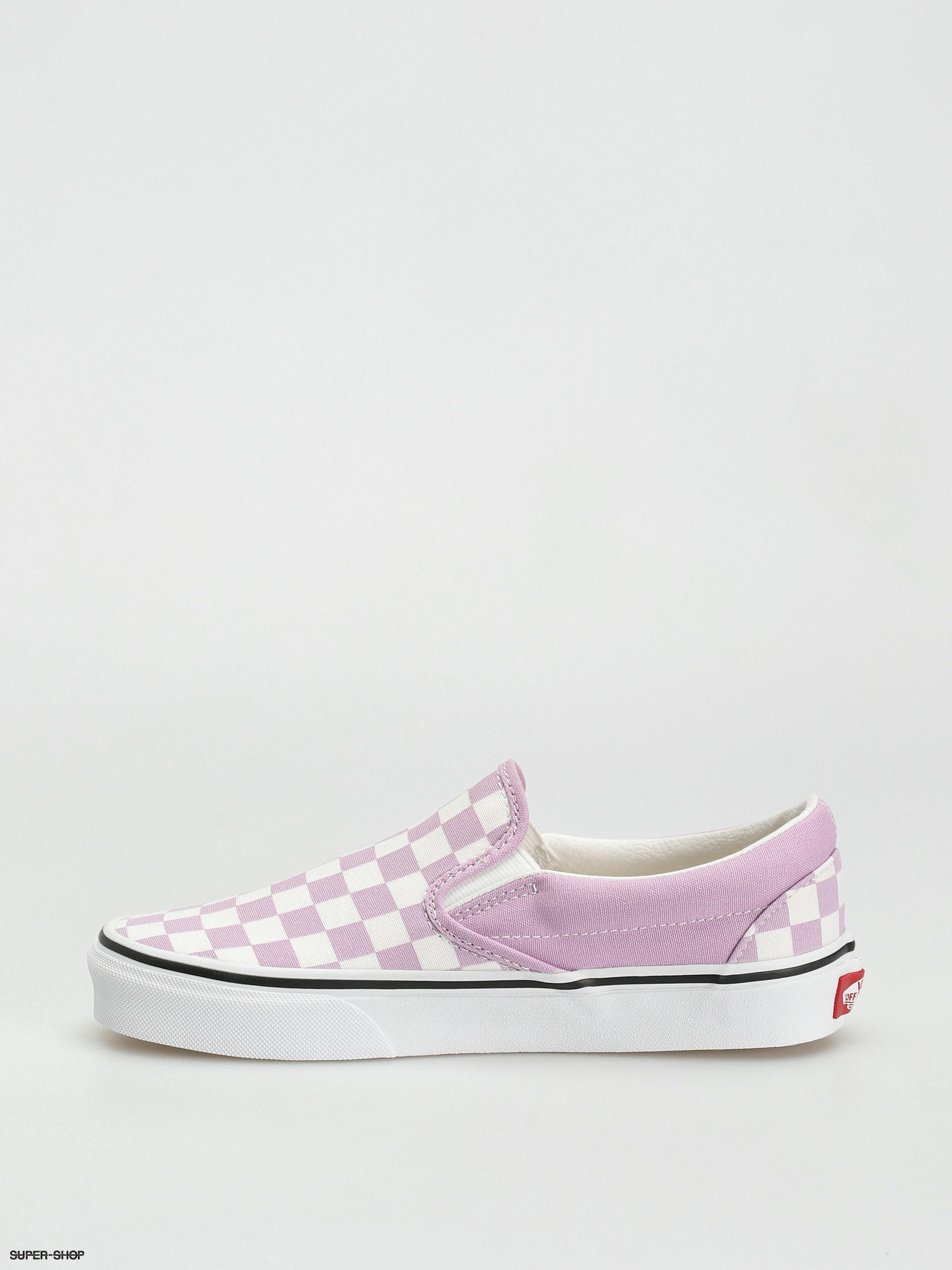 Purple and white check on sale vans