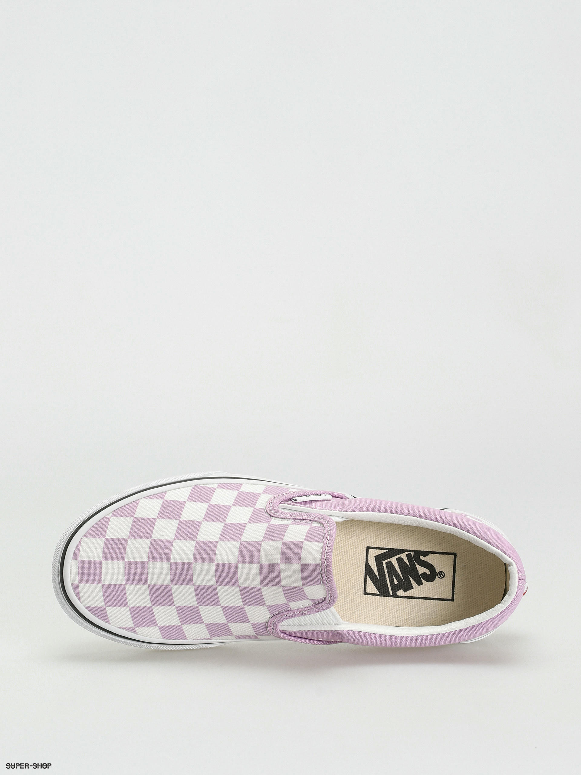 Vans purple checkered slip on sale