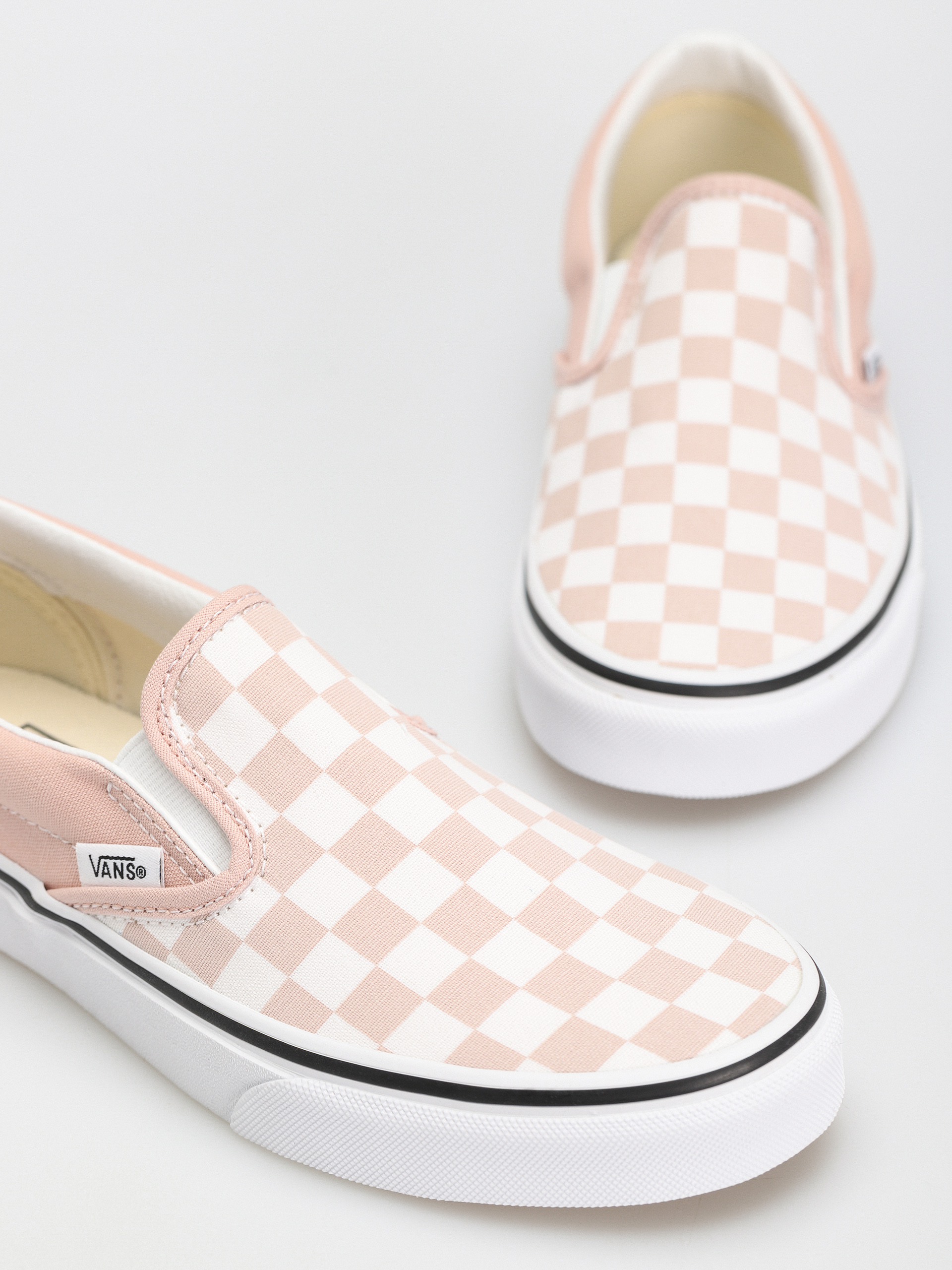 Vans Classic Slip On Shoes (color theory checkerboard rose smoke)