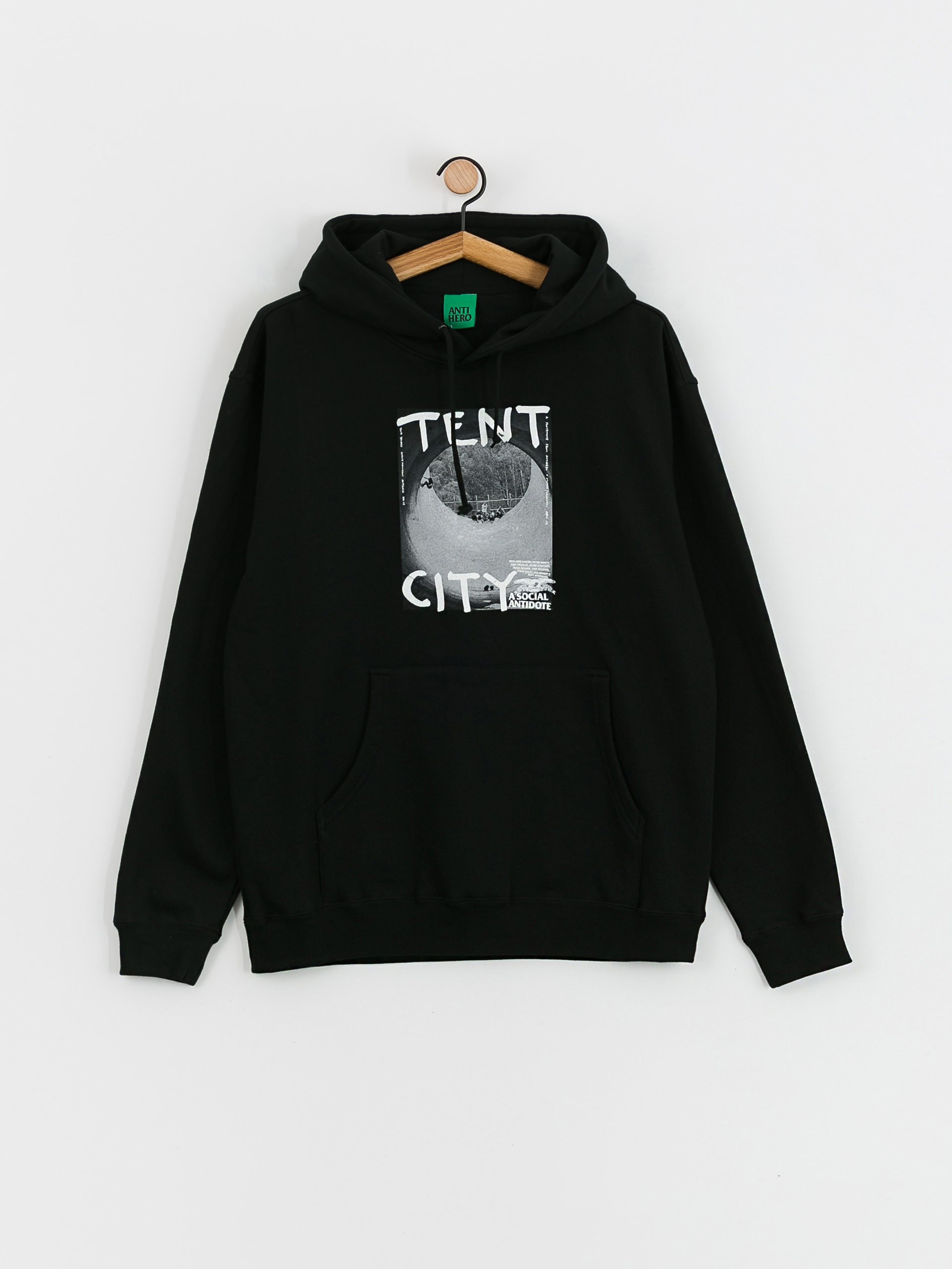 Antihero Tent City HD Hoodie (black w/photo print)