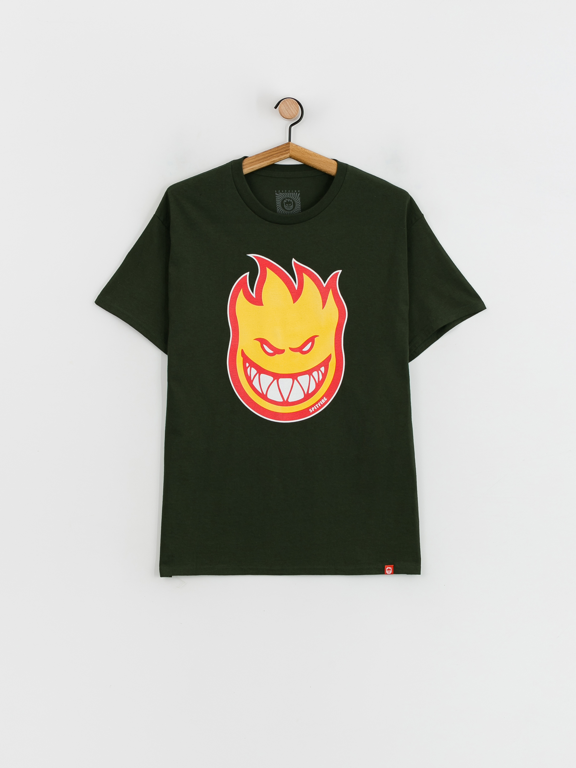 Spitfire Bighead Fill T-Shirt (forest green w/gold & red print)