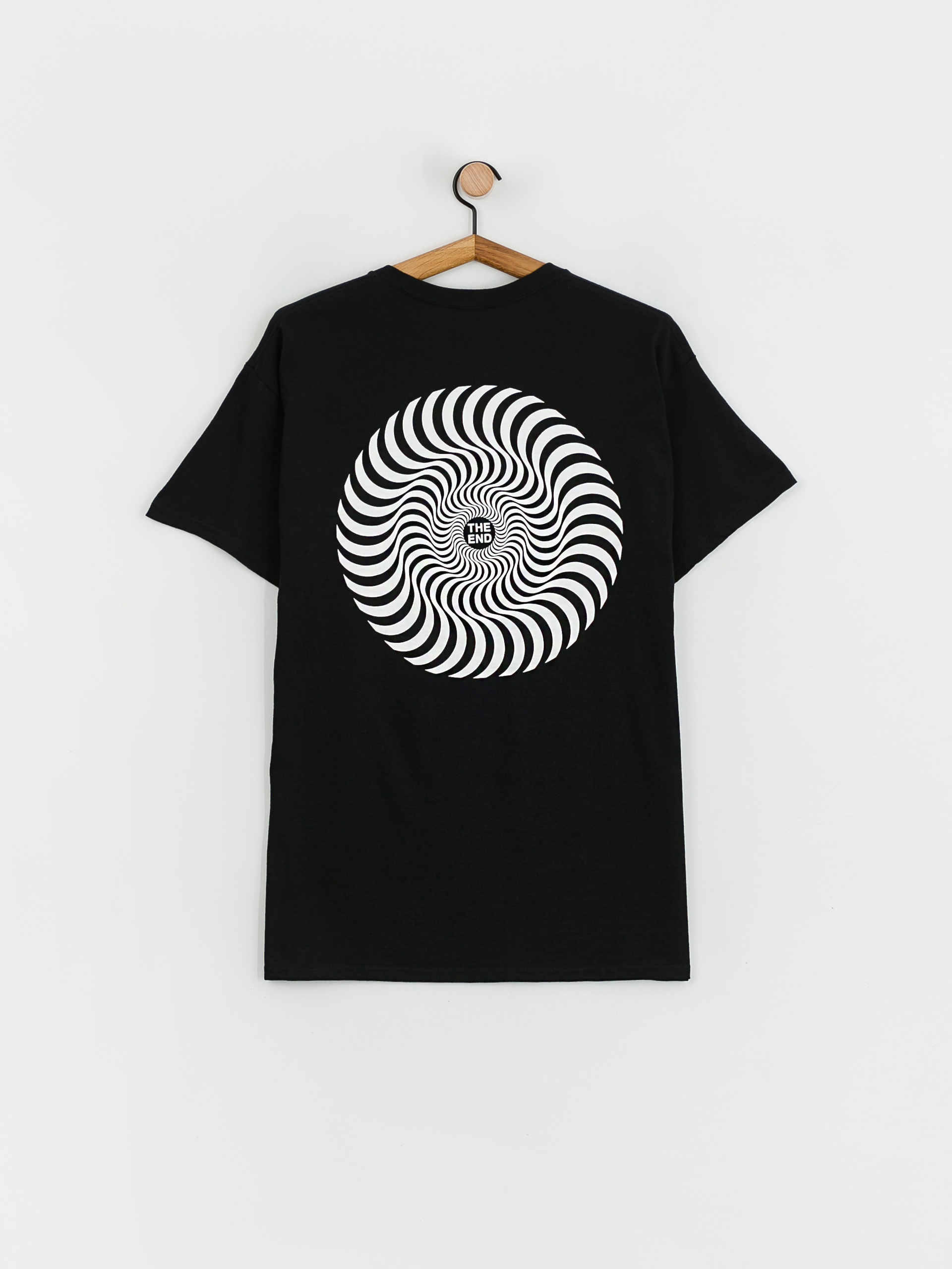 Spitfire Classic Swirl T-shirt (black w/white prints)