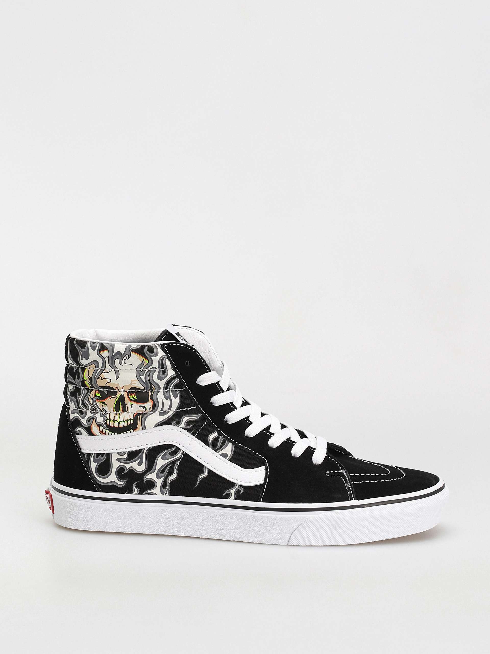 Vans Sk8 Hi Shoes (flame skull black/true white)