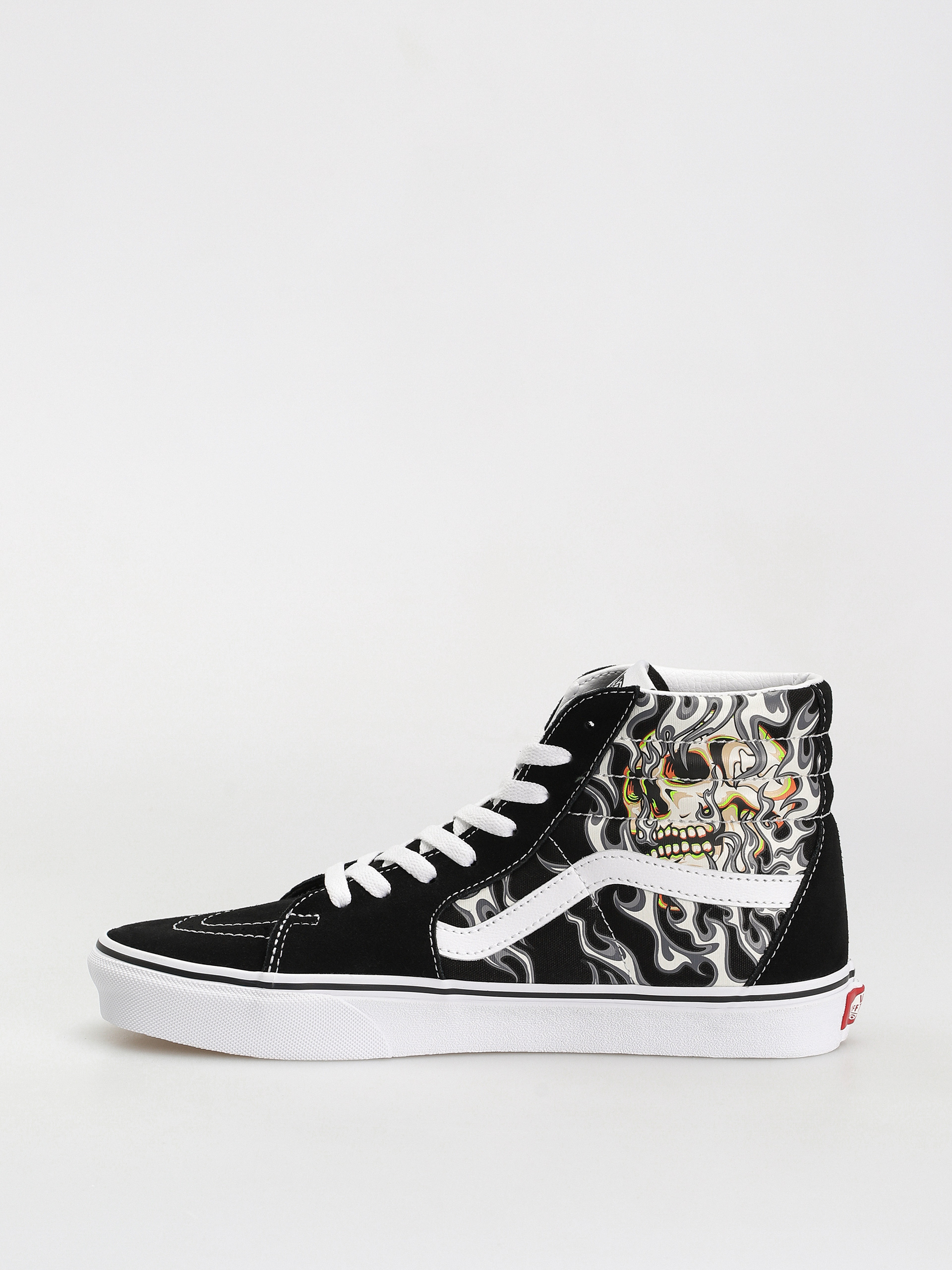 Vans Sk8 Hi Shoes (flame skull black/true white)
