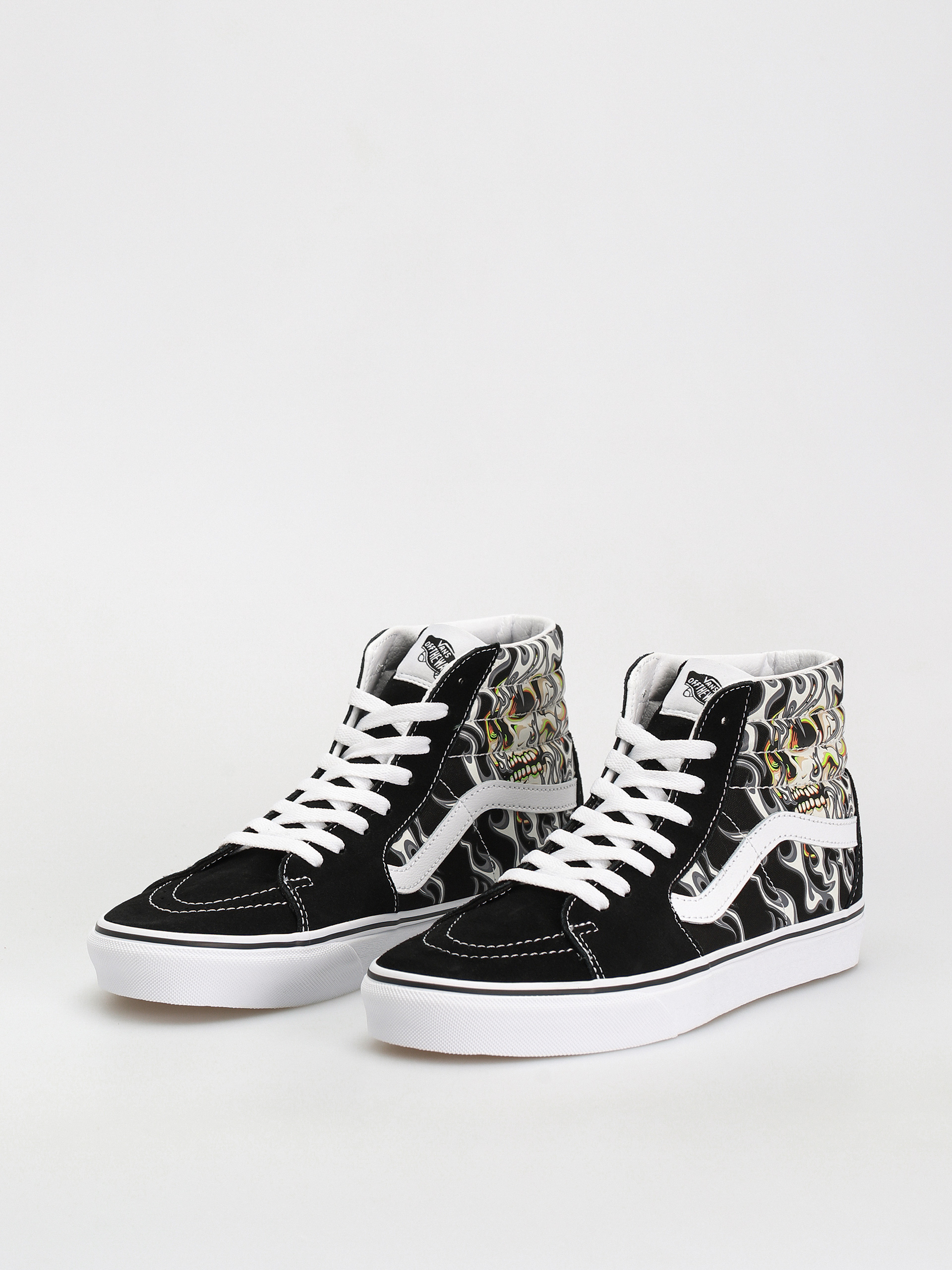 Vans Sk8 Hi Shoes (flame skull black/true white)