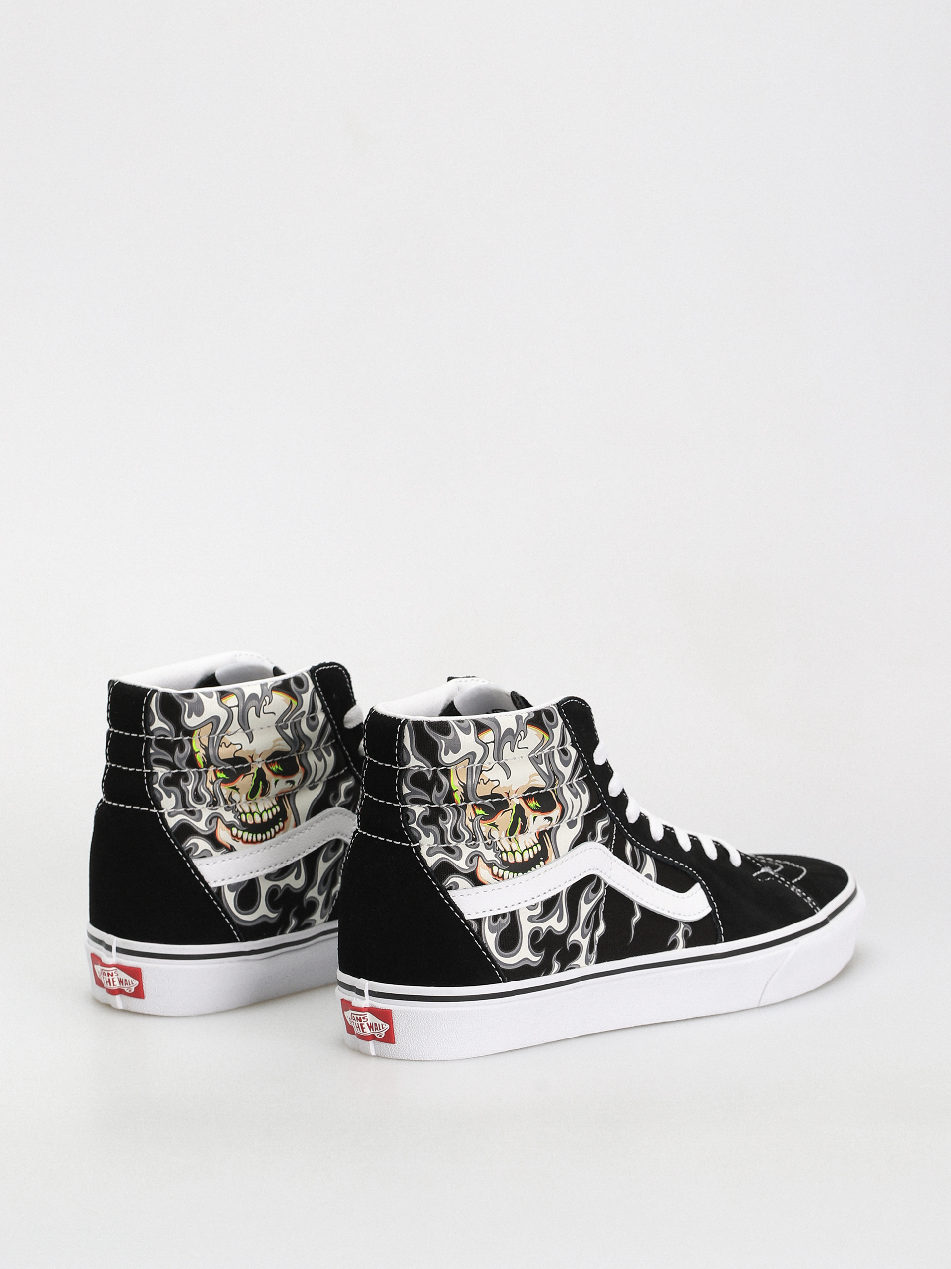 Vans Sk8 Hi Shoes (flame skull black/true white)