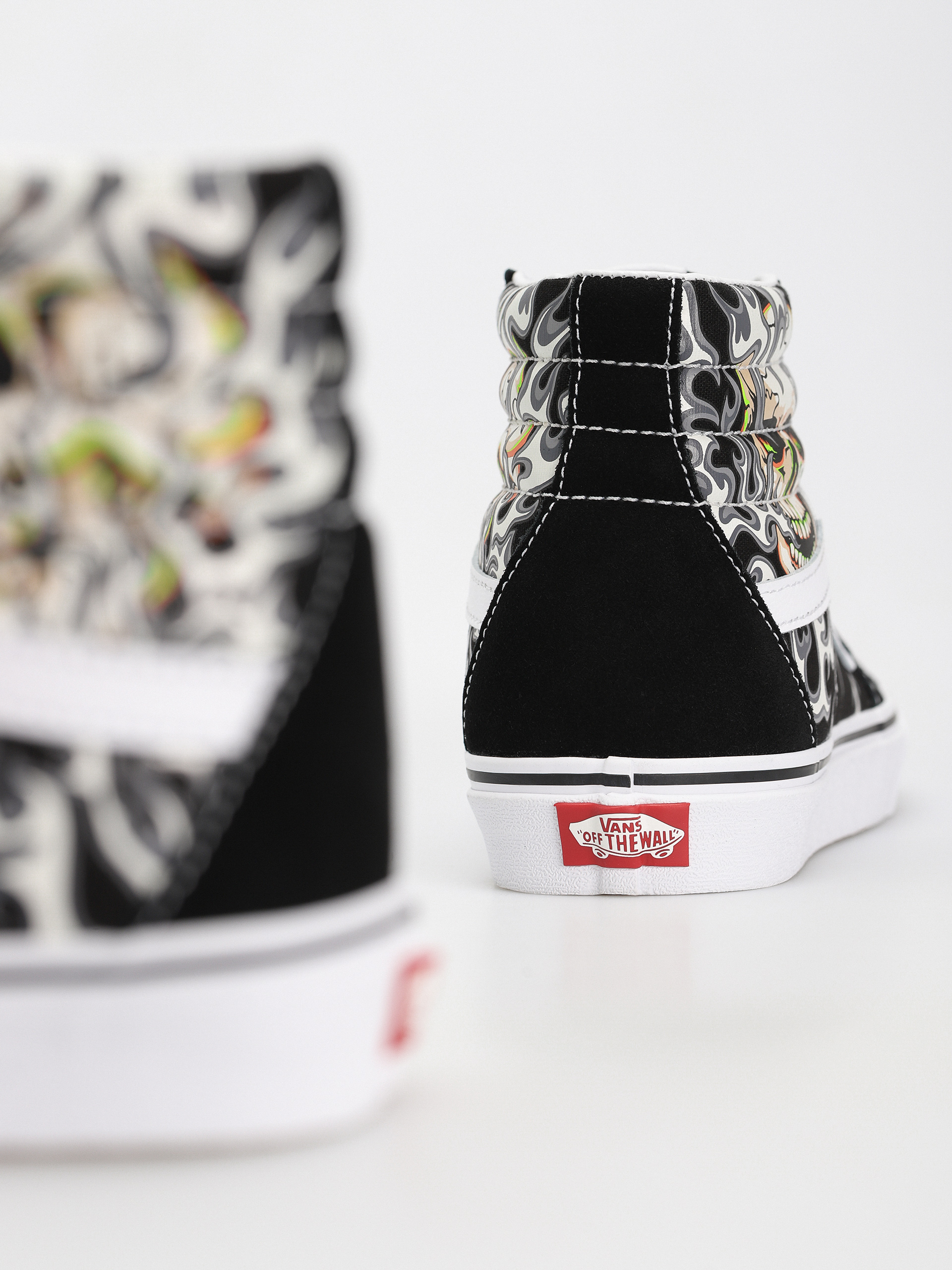 Vans Sk8 Hi Shoes (flame skull black/true white)