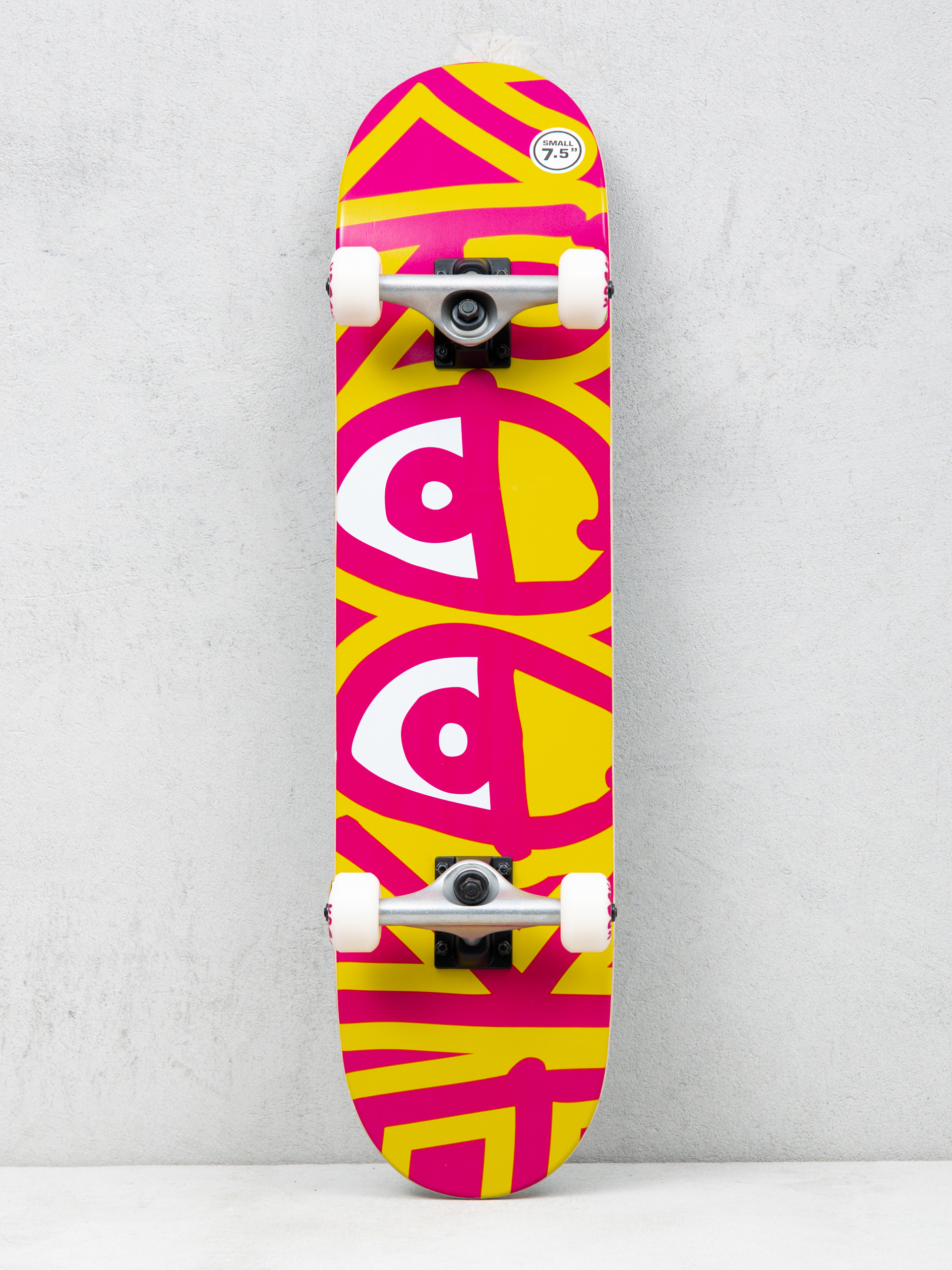 Krooked Tm Big Eyes Skateboard (pink/yellow)