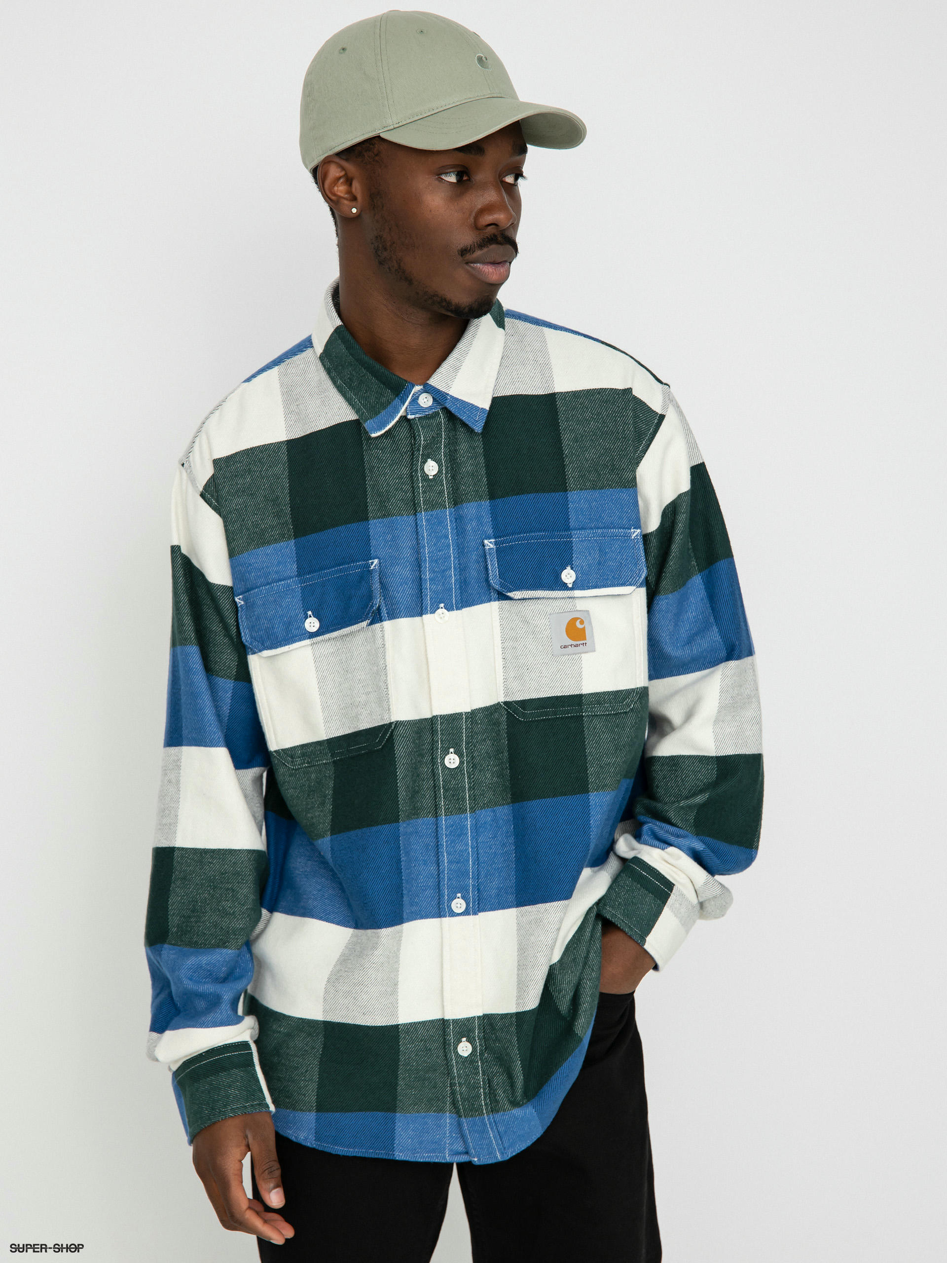 Carhartt WIP Lyman Shirt (lyman check discovery green)