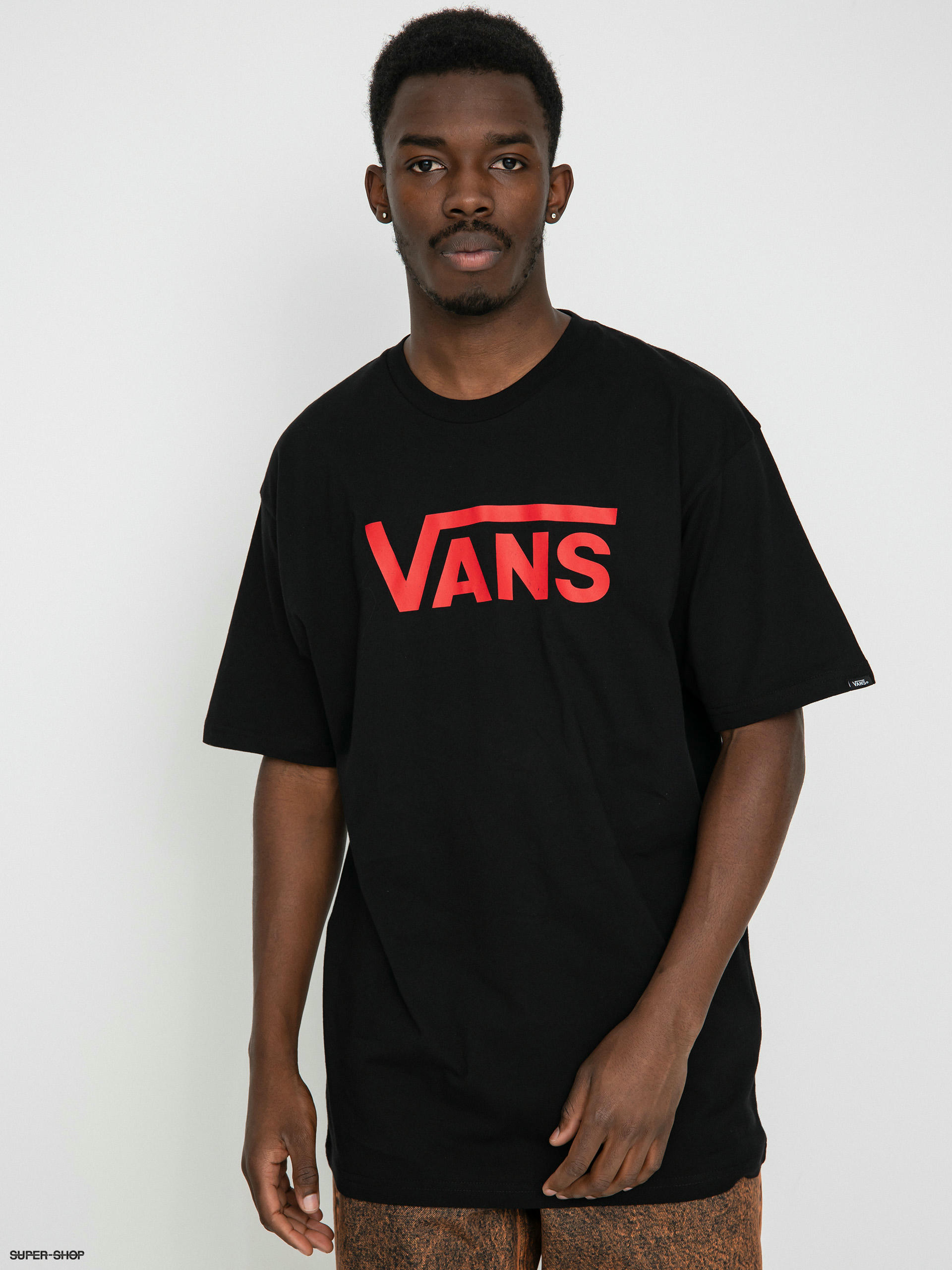 Vans red and sales black shirt