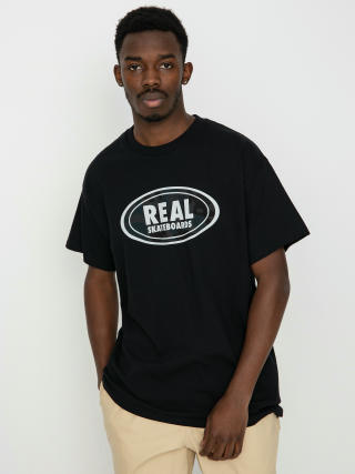 Real Oval T-shirt (black w/grey & black print)