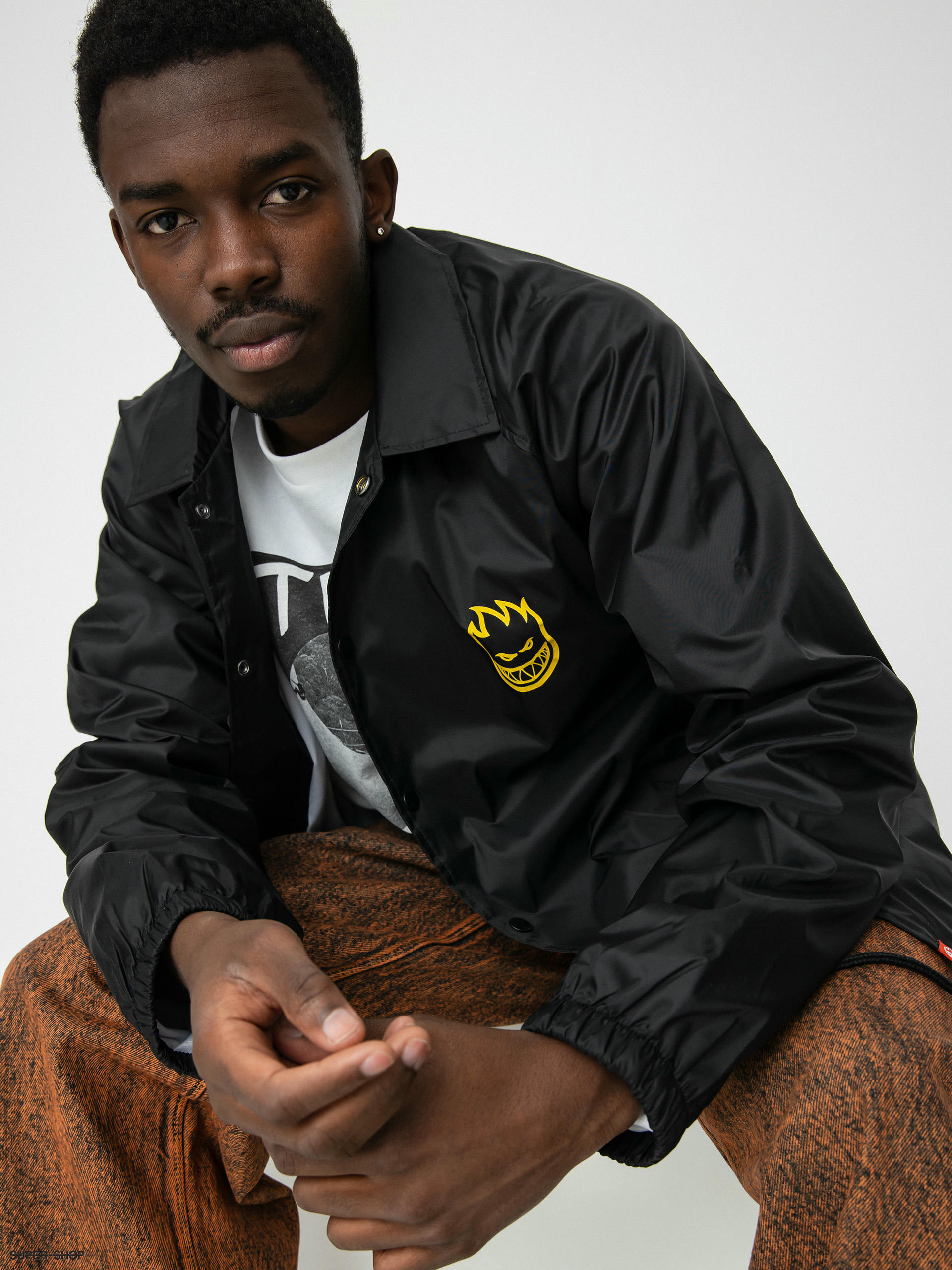 Spitfire Classic Vortex Jacket black w yellow prints