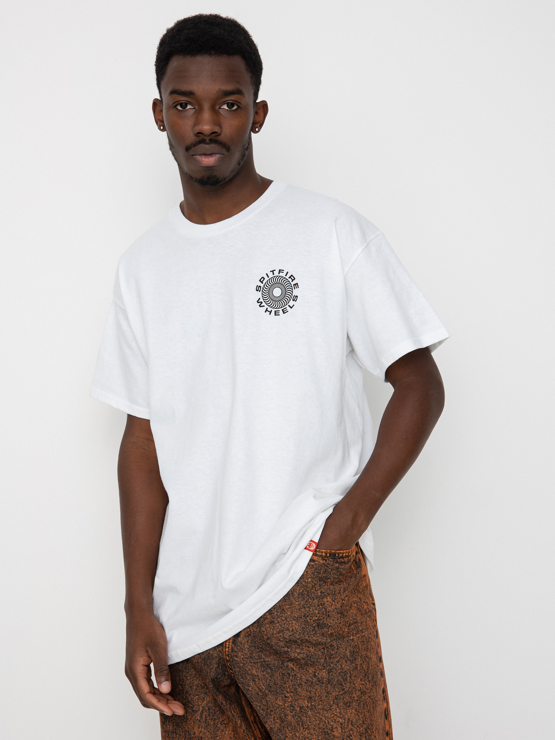 Spitfire Classic 87 Swirl T-Shirt (white w/black prints)