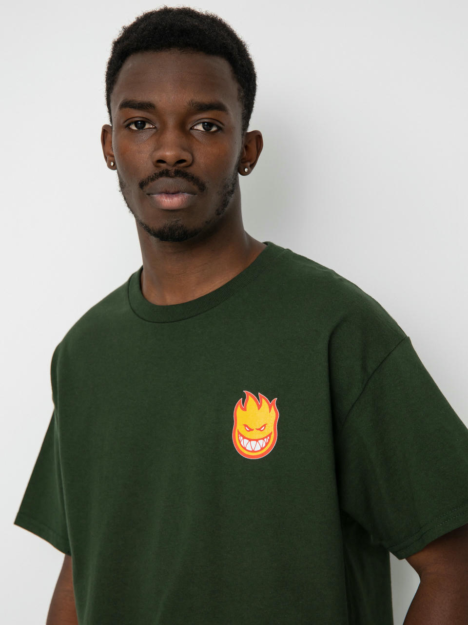 Spitfire Lil Bighead Fill T-shirt (forest green w/gold & red print)