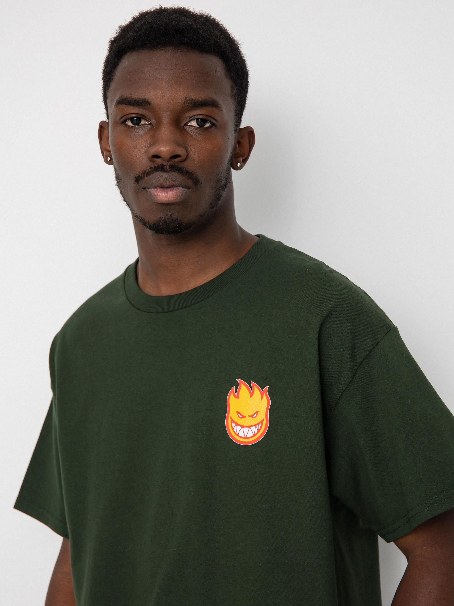 Spitfire Lil Bighead Fill T-Shirt (forest green w/gold & red print)