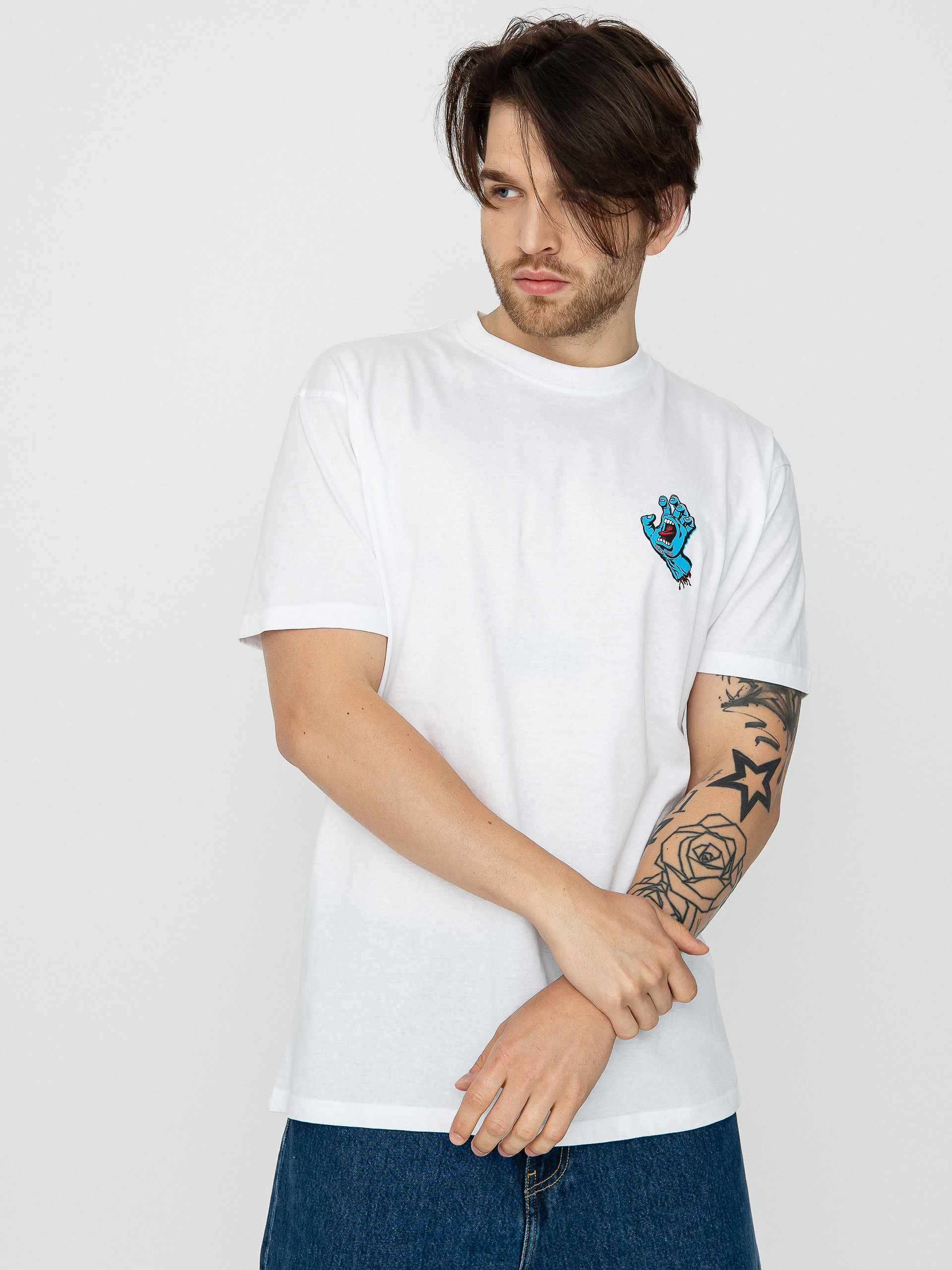 Santa Cruz Screaming Hand Chest T-shirt (white)