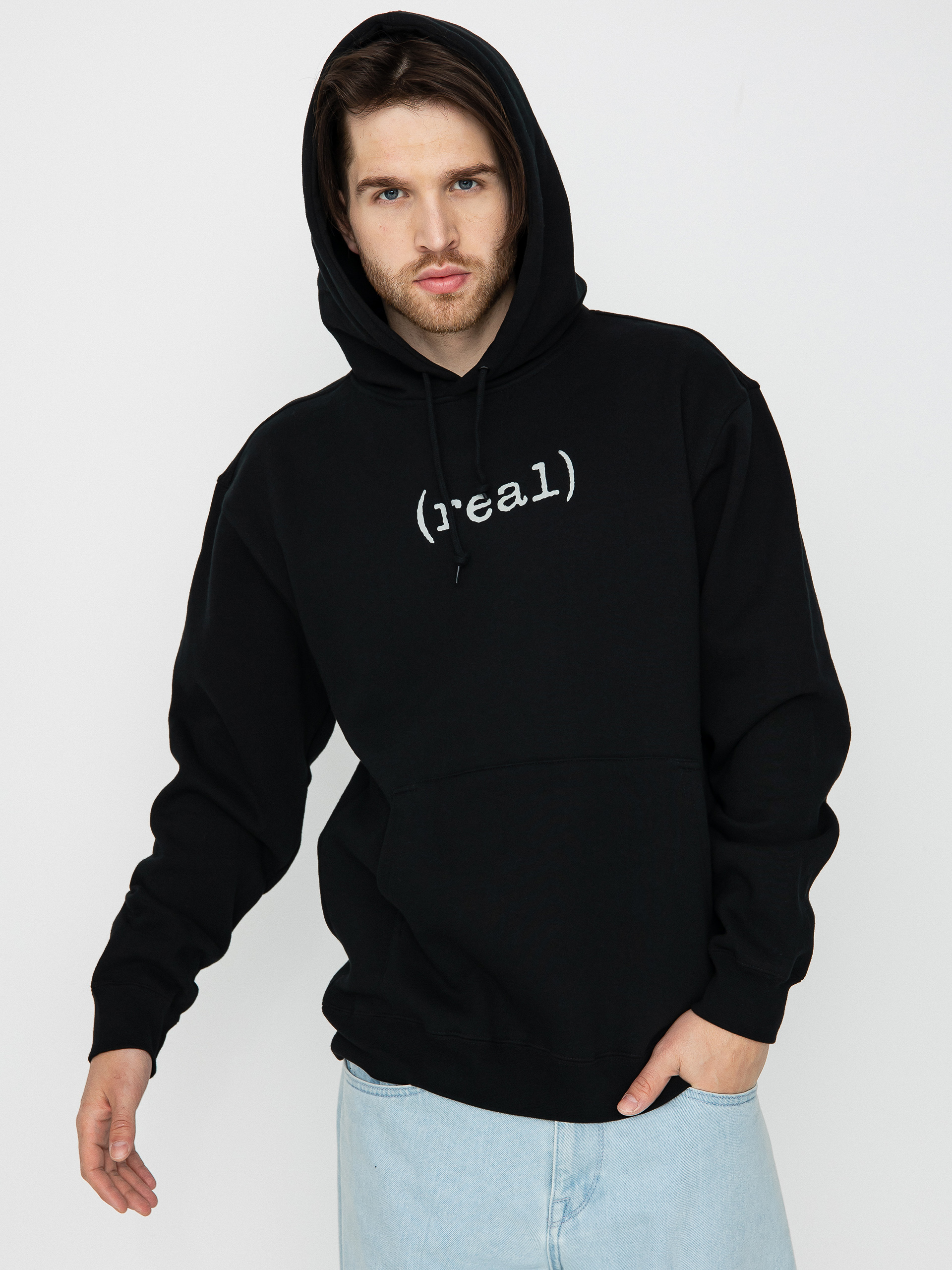 Real Lower HD Hoodie (black w/grey print)